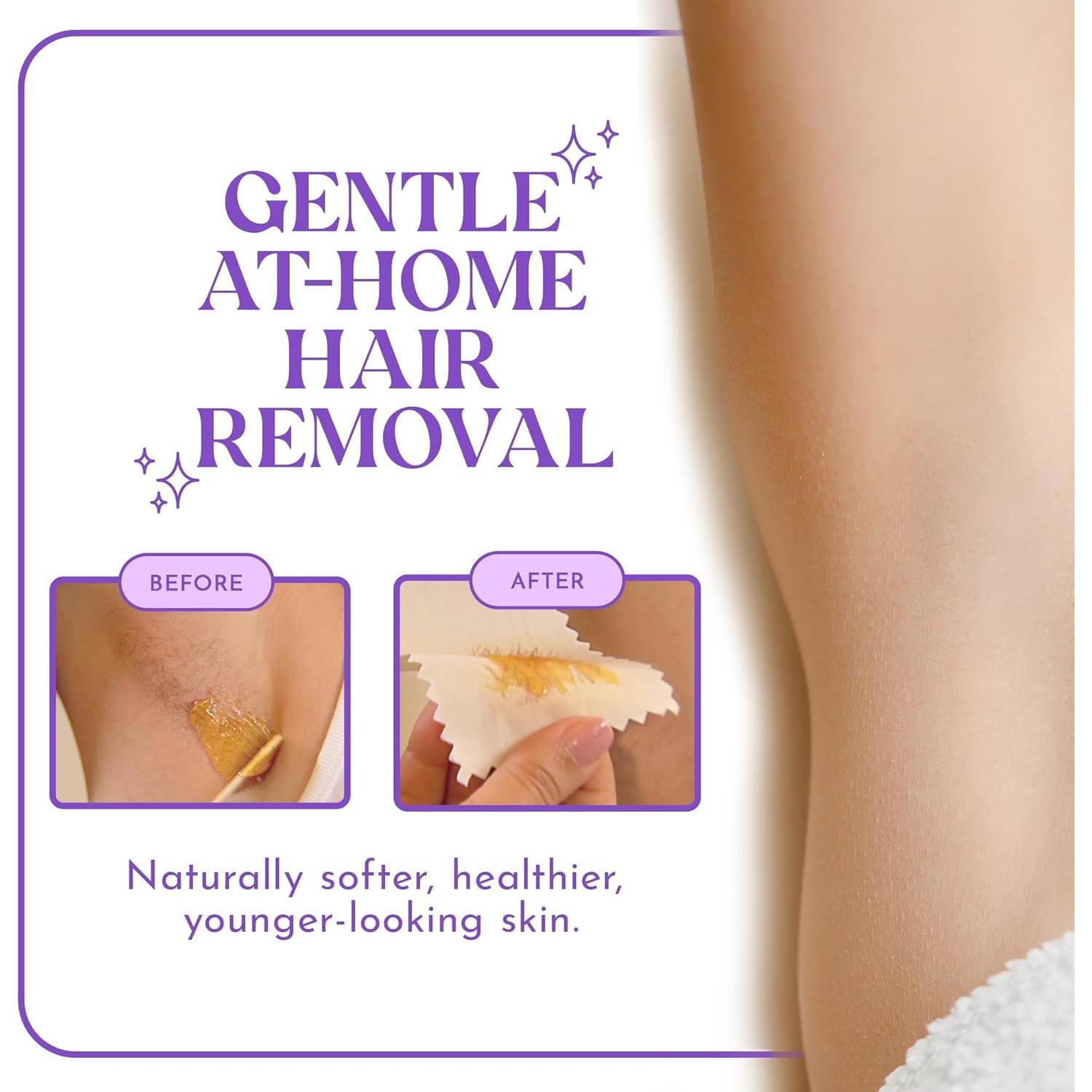 Kit de Cera de Azúcar MOOM 170g con Lavanda y 18 Tiras Reutilizables