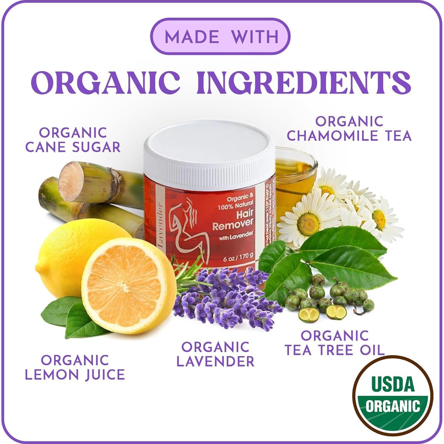 Kit de Cera de Azúcar MOOM 170g con Lavanda y 18 Tiras Reutilizables