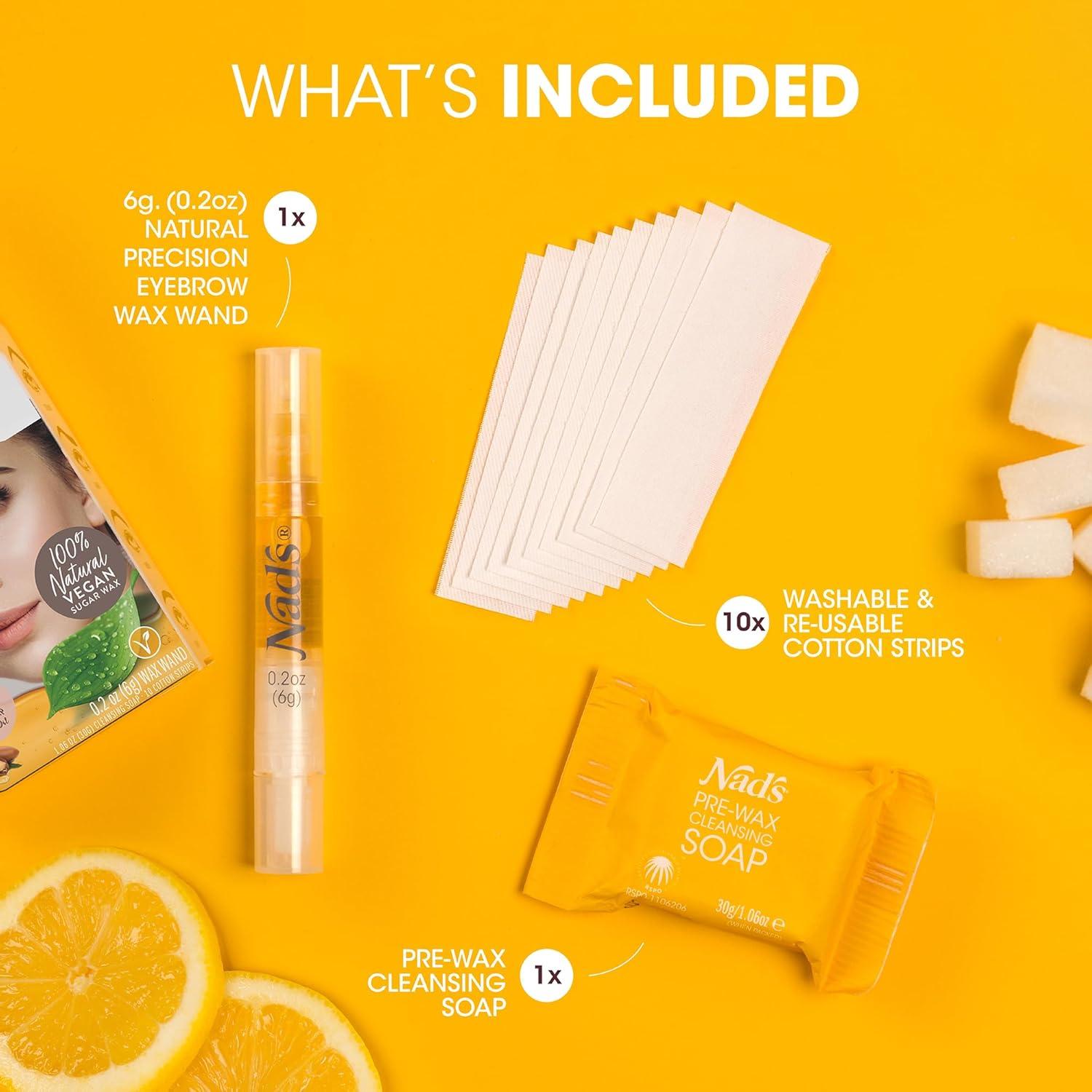 Kit de Cera para Cejas Nad's - Natural - 10 Tiras Reutilizables