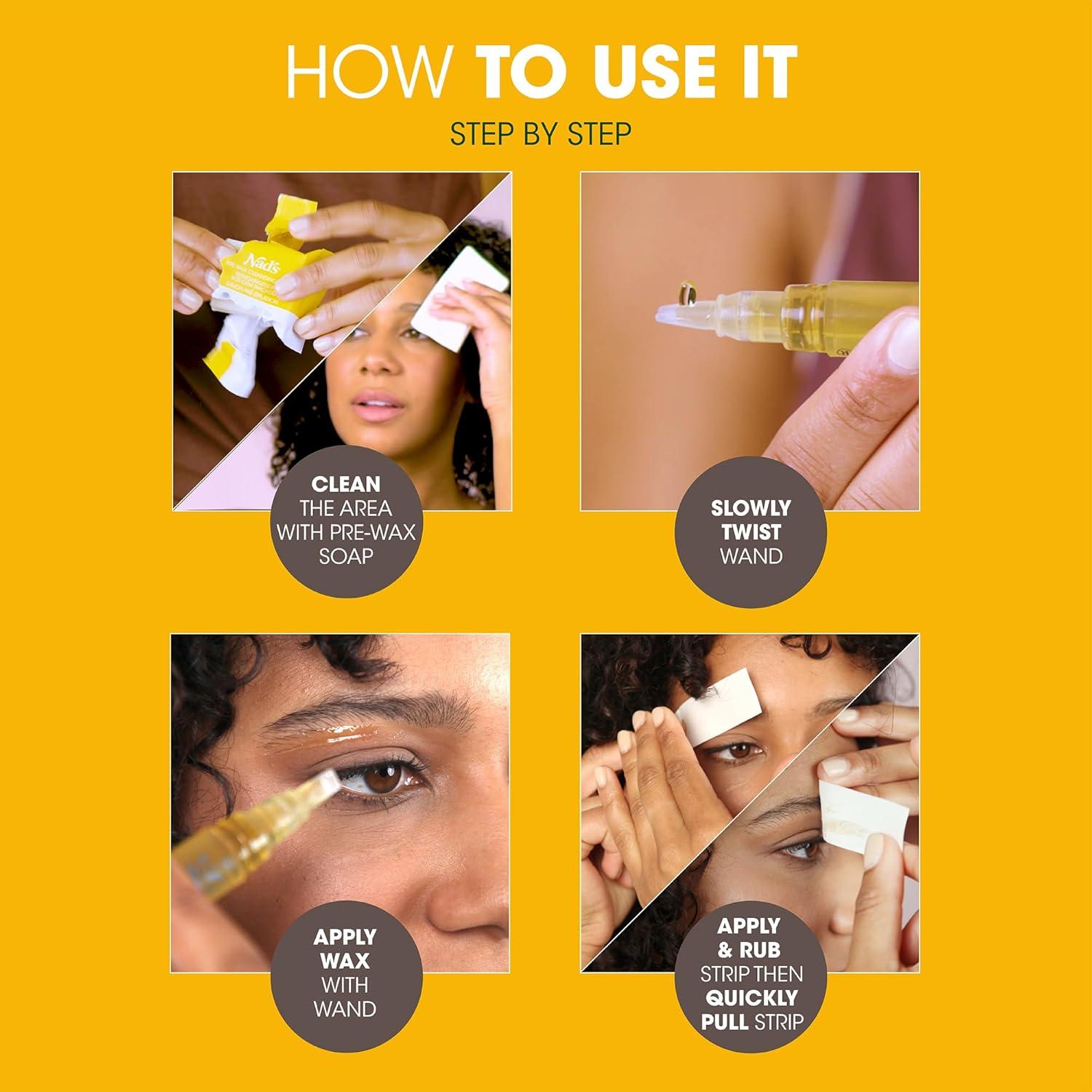 Kit de Cera para Cejas Nad's - Natural - 10 Tiras Reutilizables