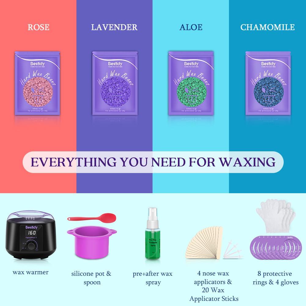 Kit de Cera Calentador Digital Bestidy 1.56kg para Depilación