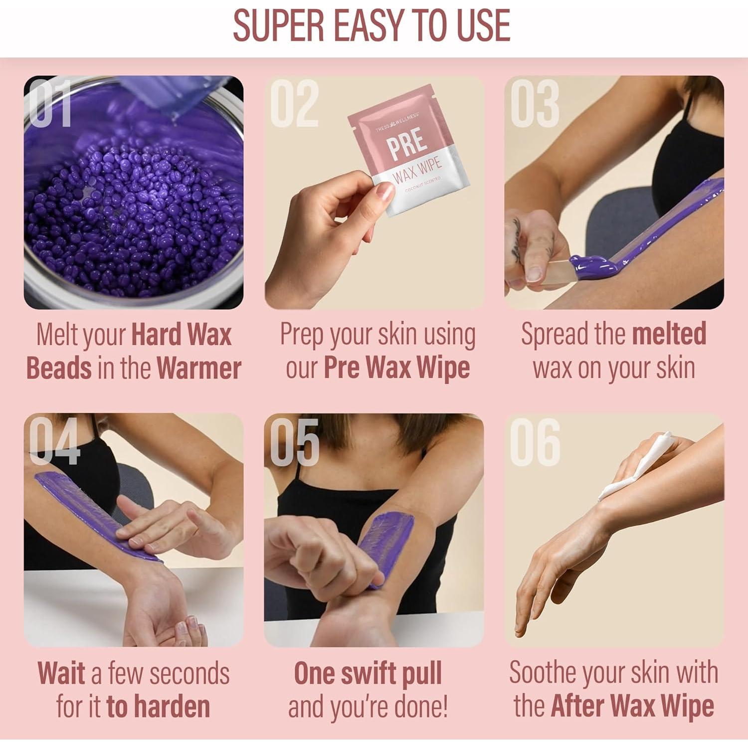 Kit de Cera Dura FXSwede para Piel Sensible - Rosa