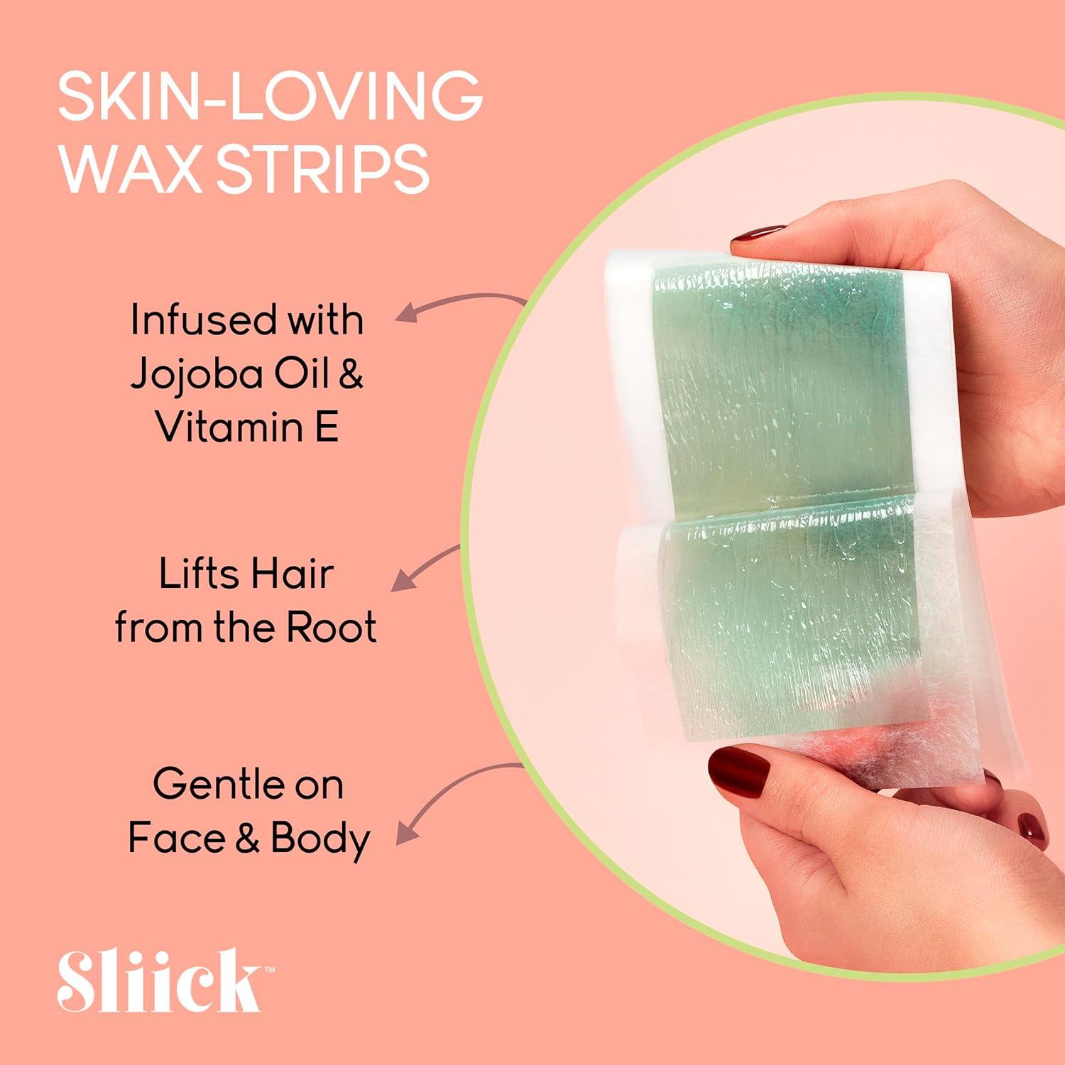 Cintas de Cera Sliick para Eliminación de Vello - 40 Unidades con Jojoba y Vitamina E