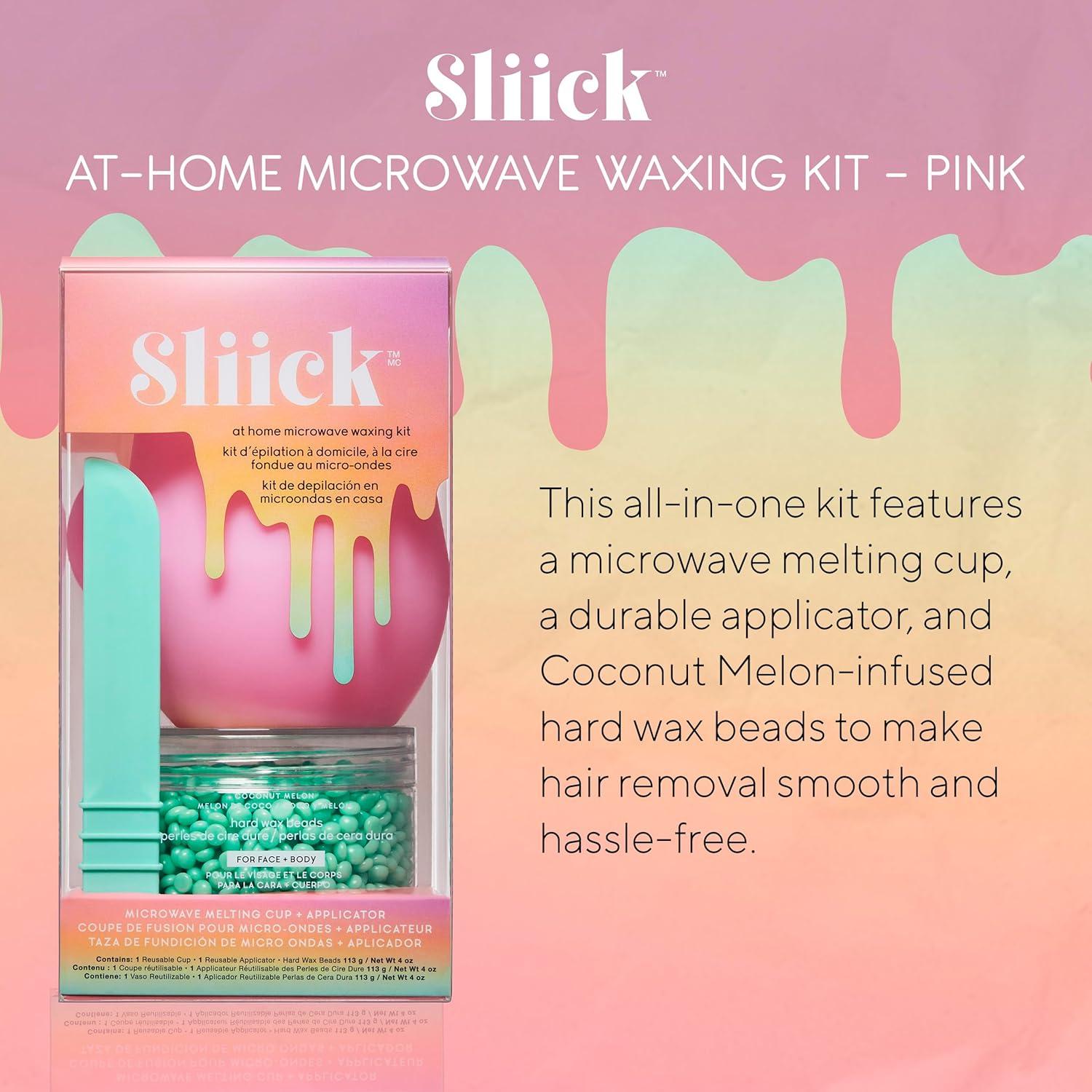 Kit de Cera Dura Sliick para Depilación en Casa - Melón de Coco