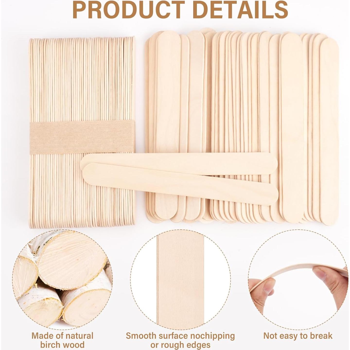 1500 Palitos de Cera de Madera Jumbo WoBiogHo 15x1.8cm