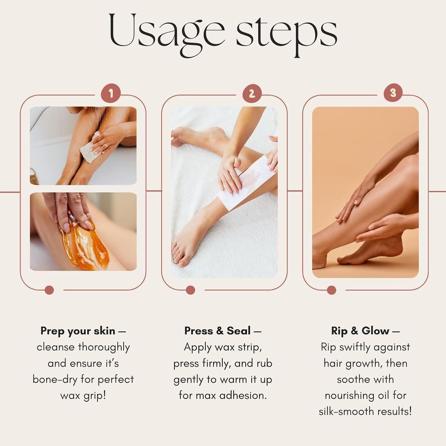 90 Tiras de Cera No Tejidas Waxfans para Cara y Cuerpo