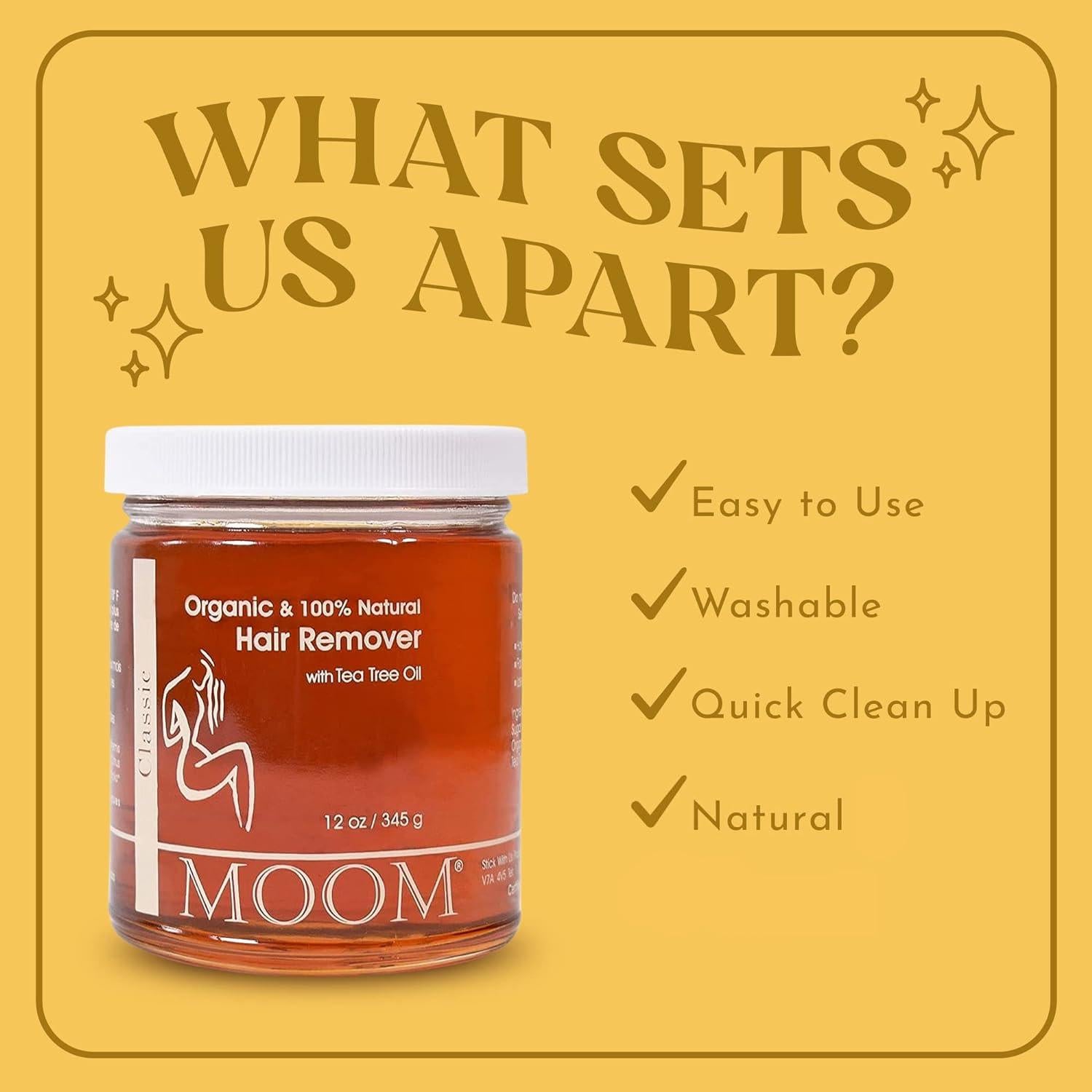 Cera de Azúcar Orgánica MOOM 340 g - Depilación Suave Piel Sensible