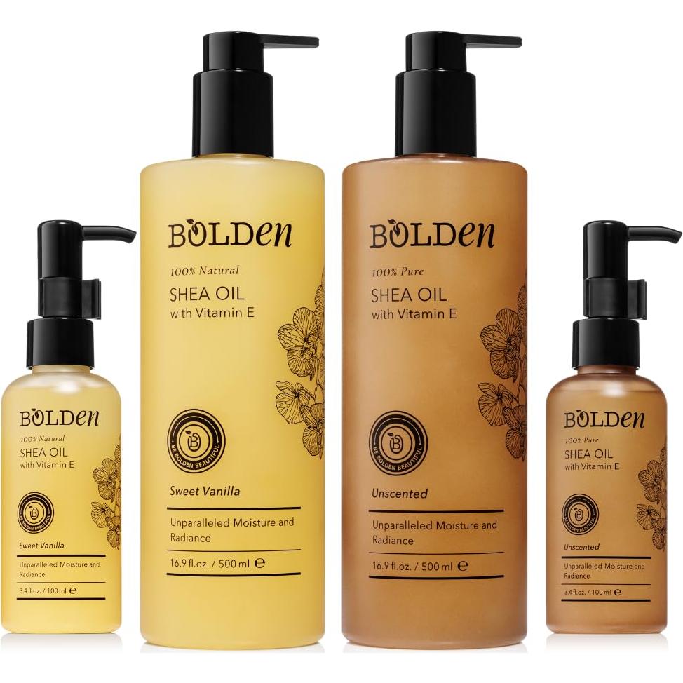 Aceite de Karité Bolden 500 ml con Vitamina E y Aroma Vainilla