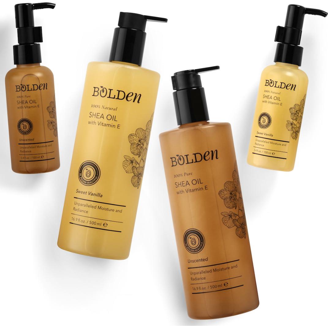 Aceite de Karité Bolden 500 ml con Vitamina E y Aroma Vainilla