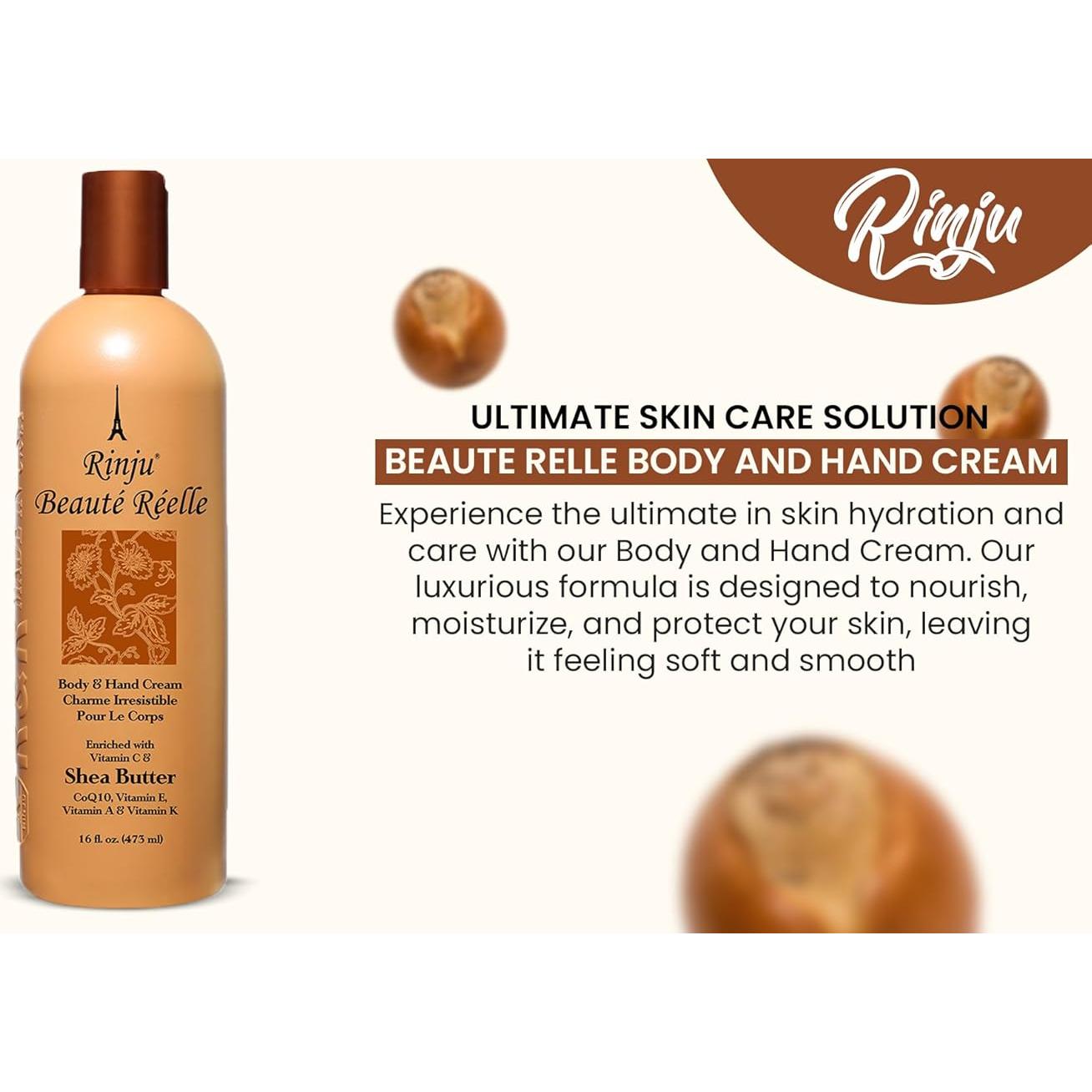 Crema Corporal y de Manos Rinju Beaute Relle 454 g - Hidratante Karité