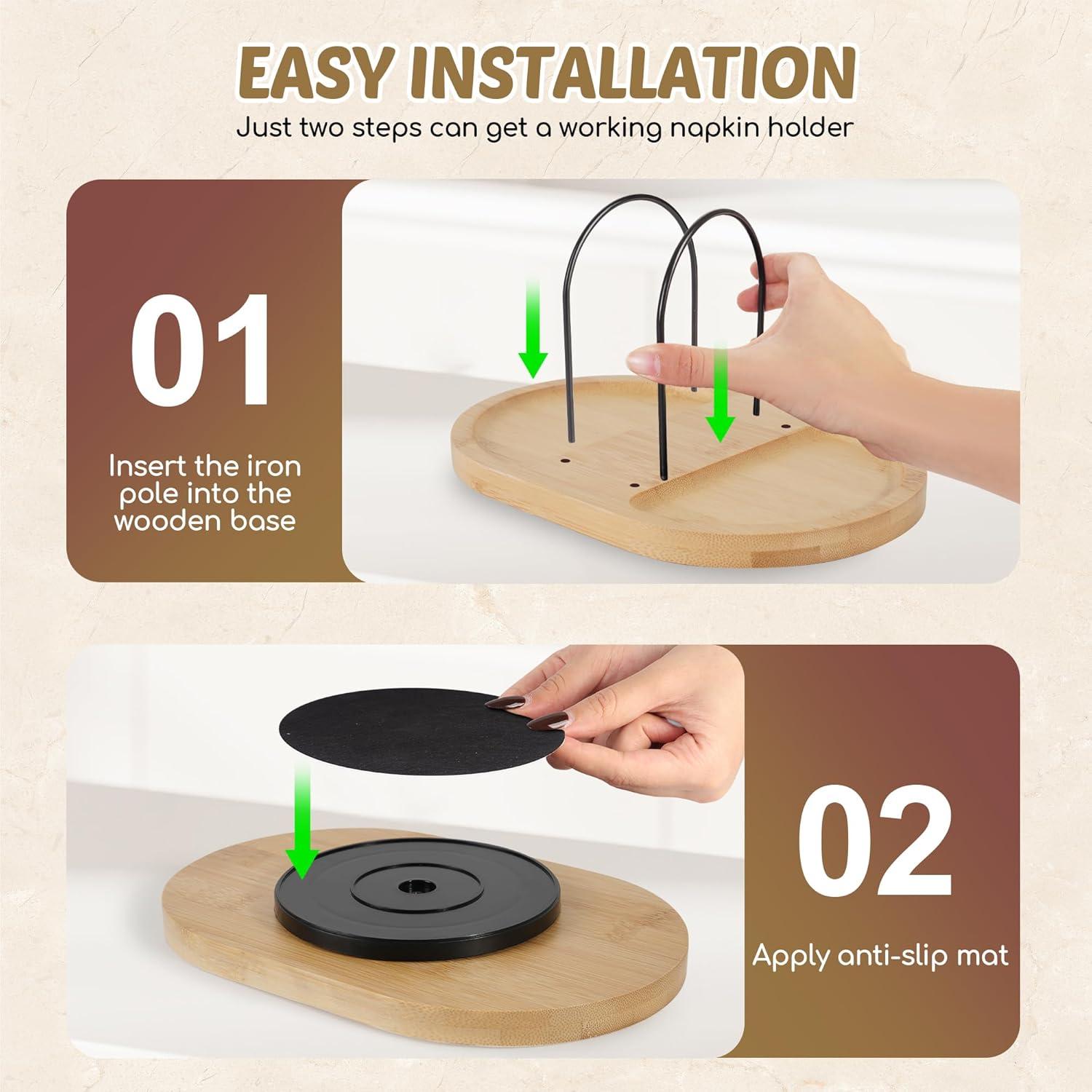 Soporte para Servilletas de Mesa Primo Lines Bambú 25x16.5 cm