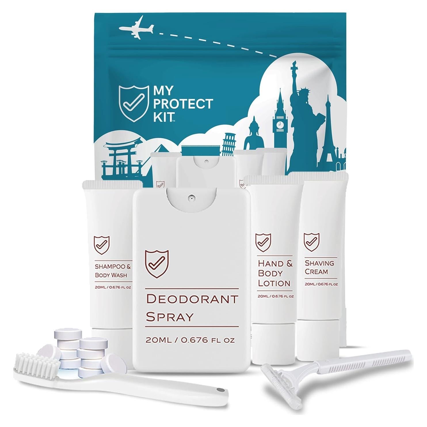 Kit de Viaje Aprobado por TSA My Protect Kit - Artículos de Higiene