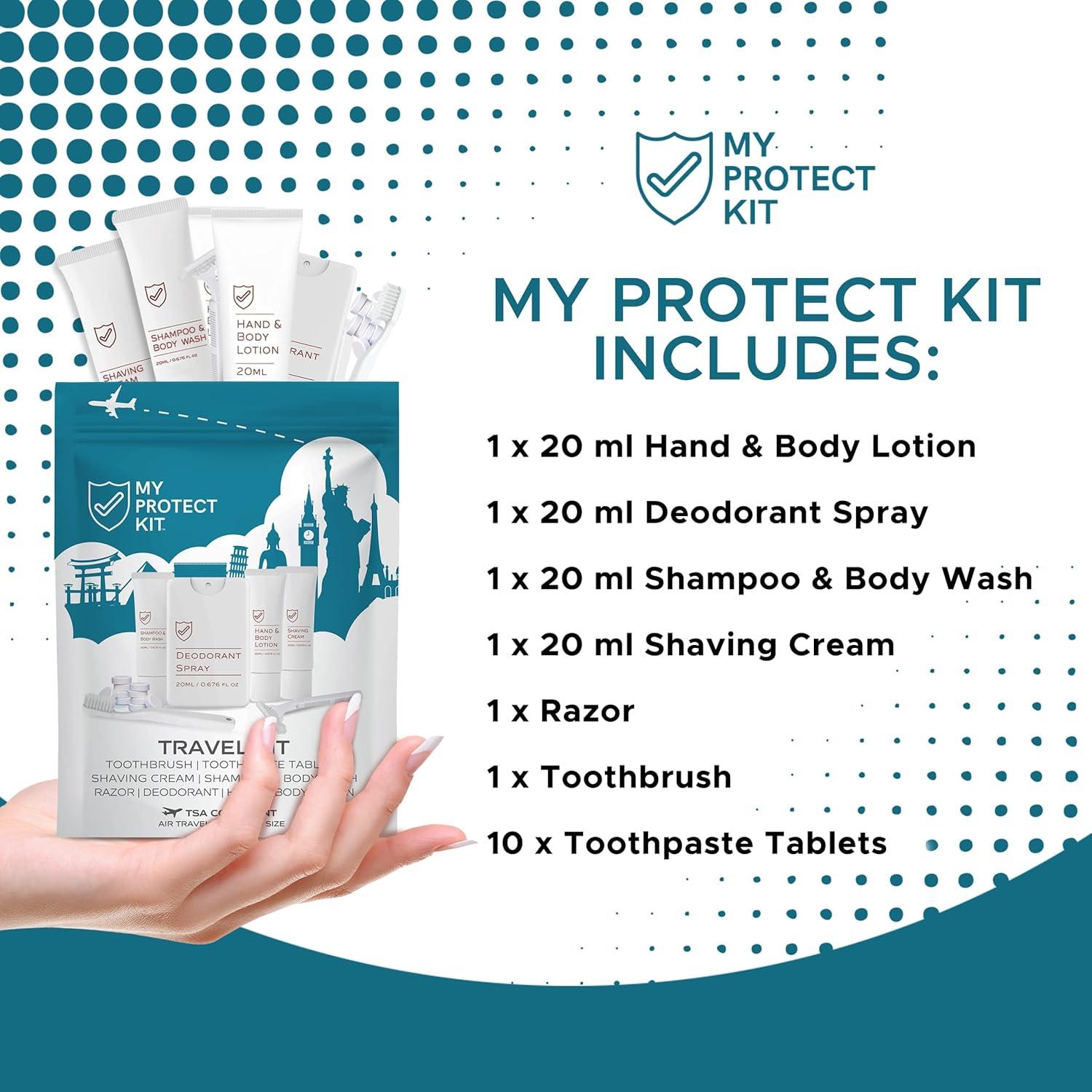 Kit de Viaje Aprobado por TSA My Protect Kit - Artículos de Higiene