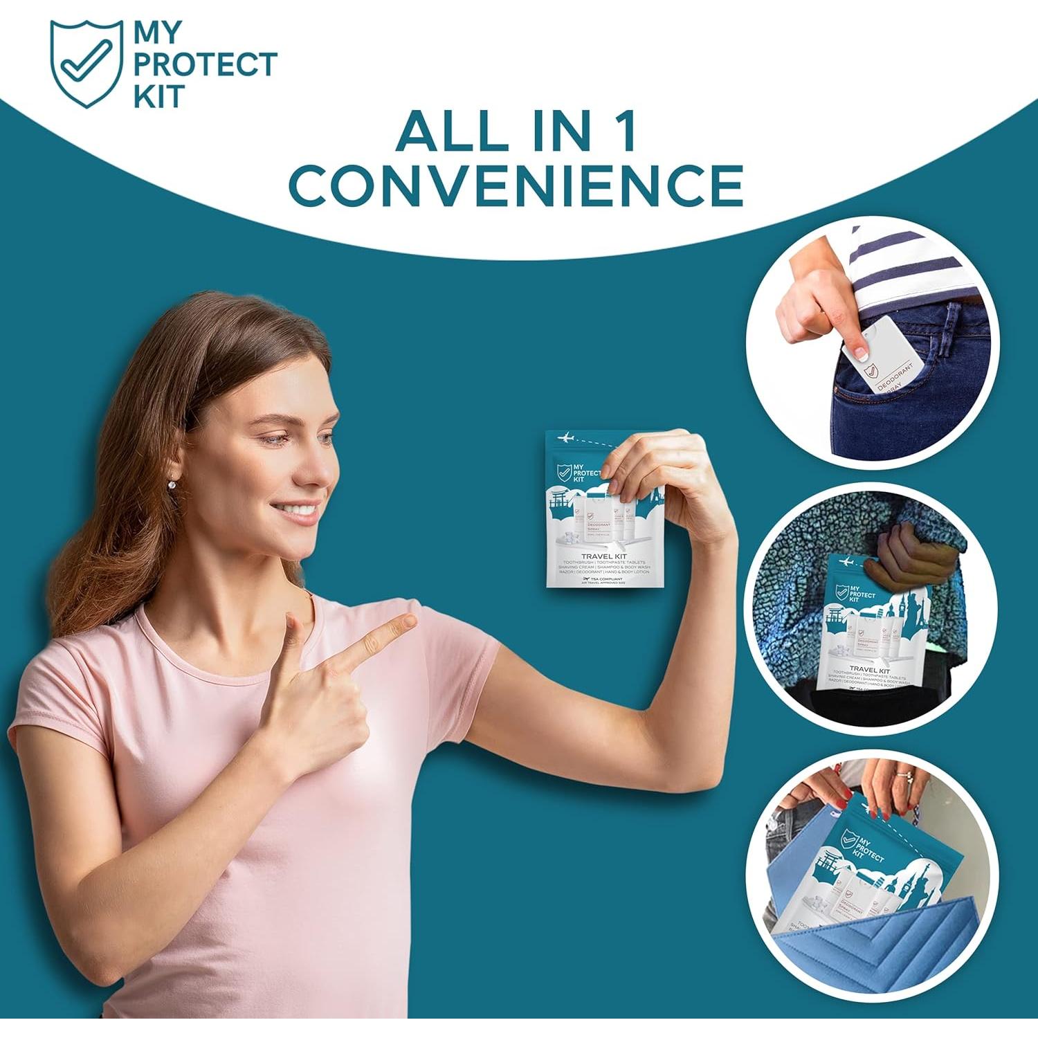 Kit de Viaje Aprobado por TSA My Protect Kit - Artículos de Higiene