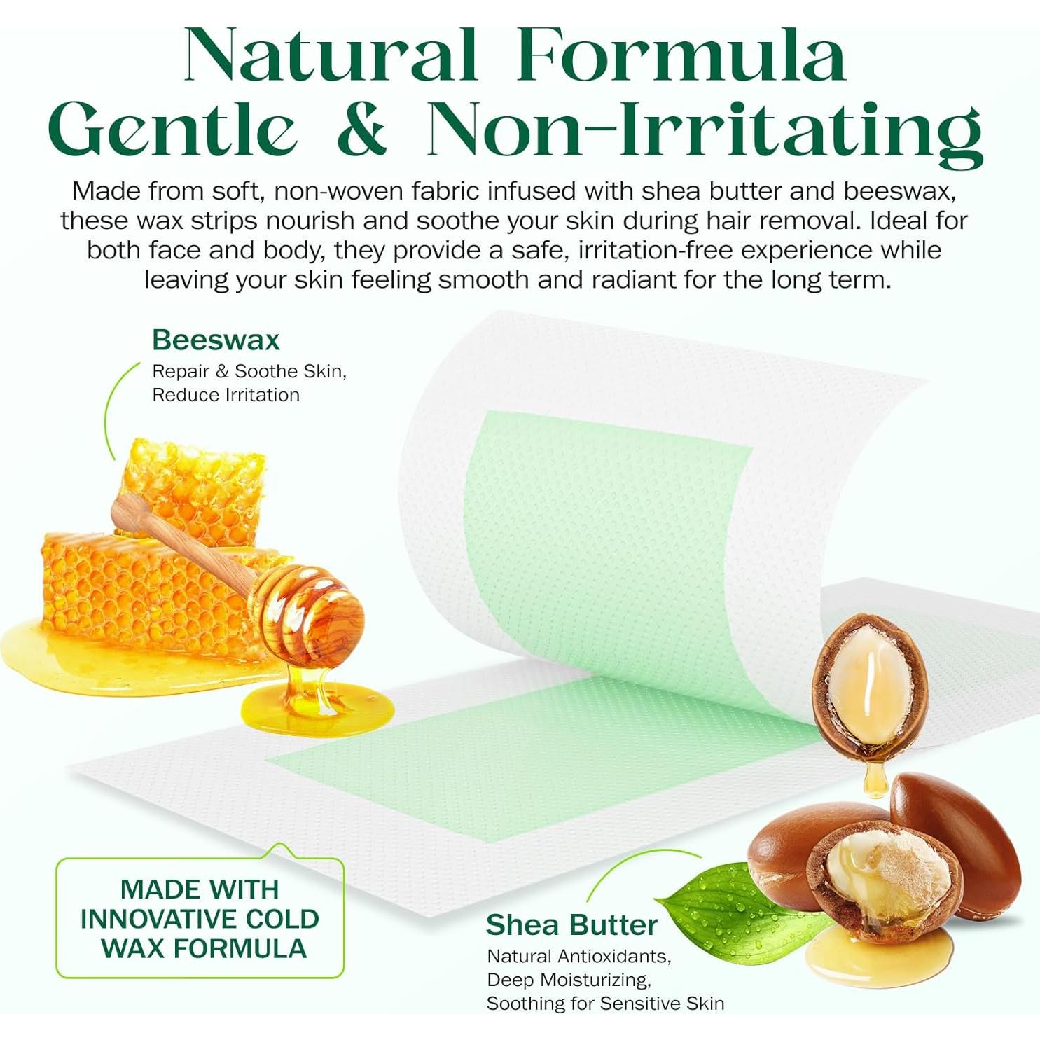 Tiras de Cera Depilación Facial JHZZDZSWYXGS, Suaves y Hipoalergénicas