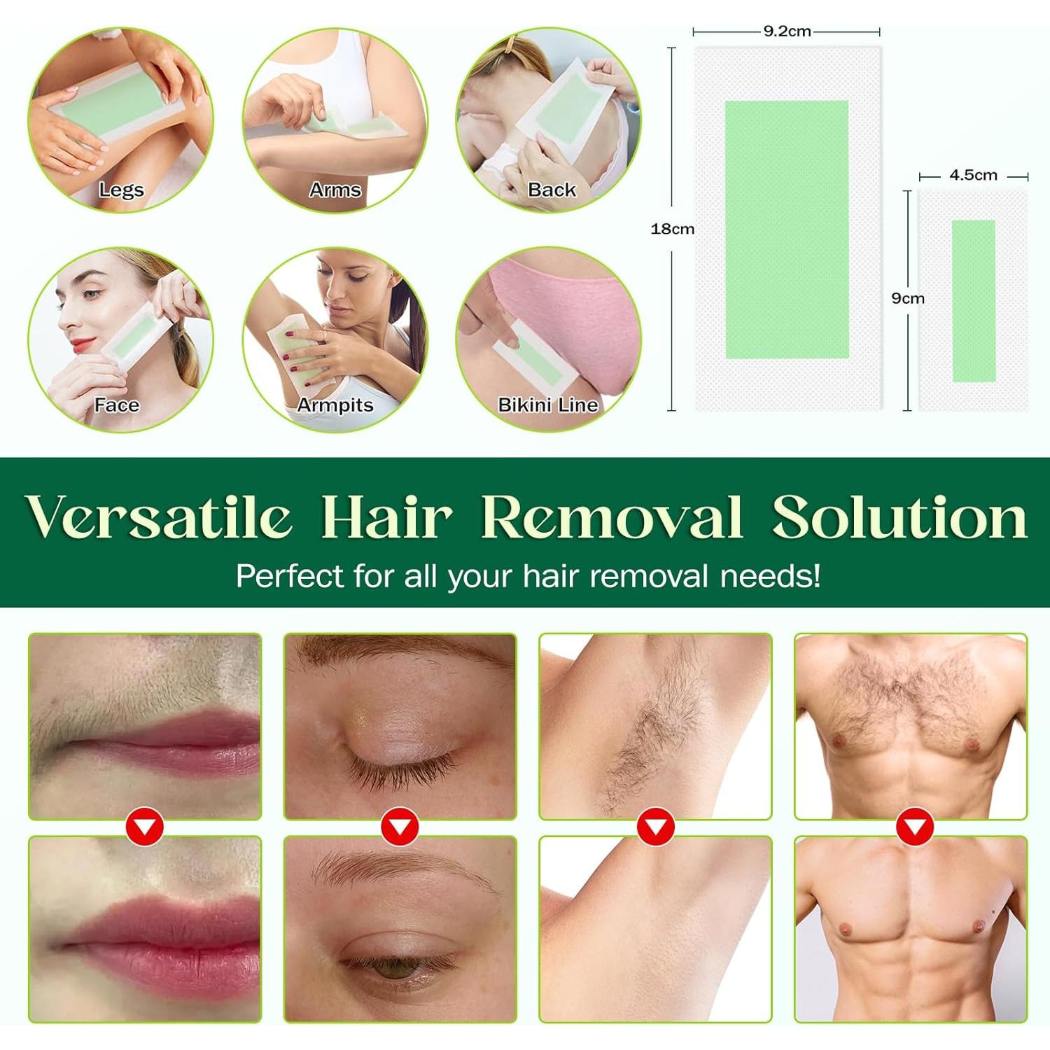 Tiras de Cera Depilación Facial JHZZDZSWYXGS, Suaves y Hipoalergénicas