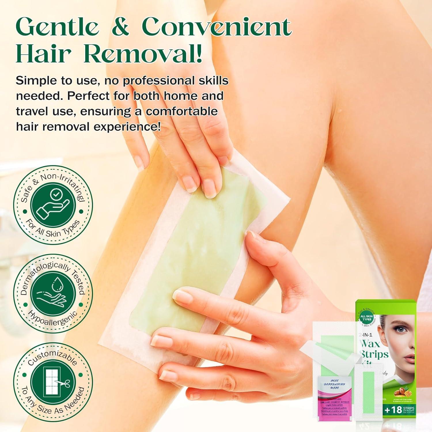 Tiras de Cera Depilación Facial JHZZDZSWYXGS, Suaves y Hipoalergénicas