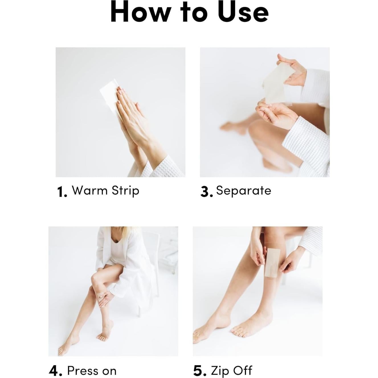 Cintas de Cera Parissa para Depilación - 60 Cintas, 4 Tamaños