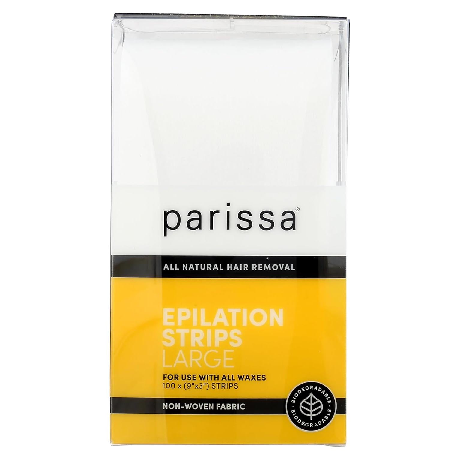Tiras de Epilación Parissa 100 unidades 23x7.6 cm Biodegradables