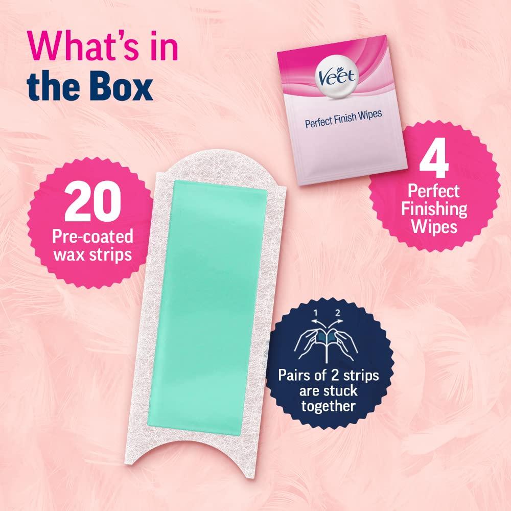 Kit de Cera Corporal Veet para Piel Seca - 20 Tiras