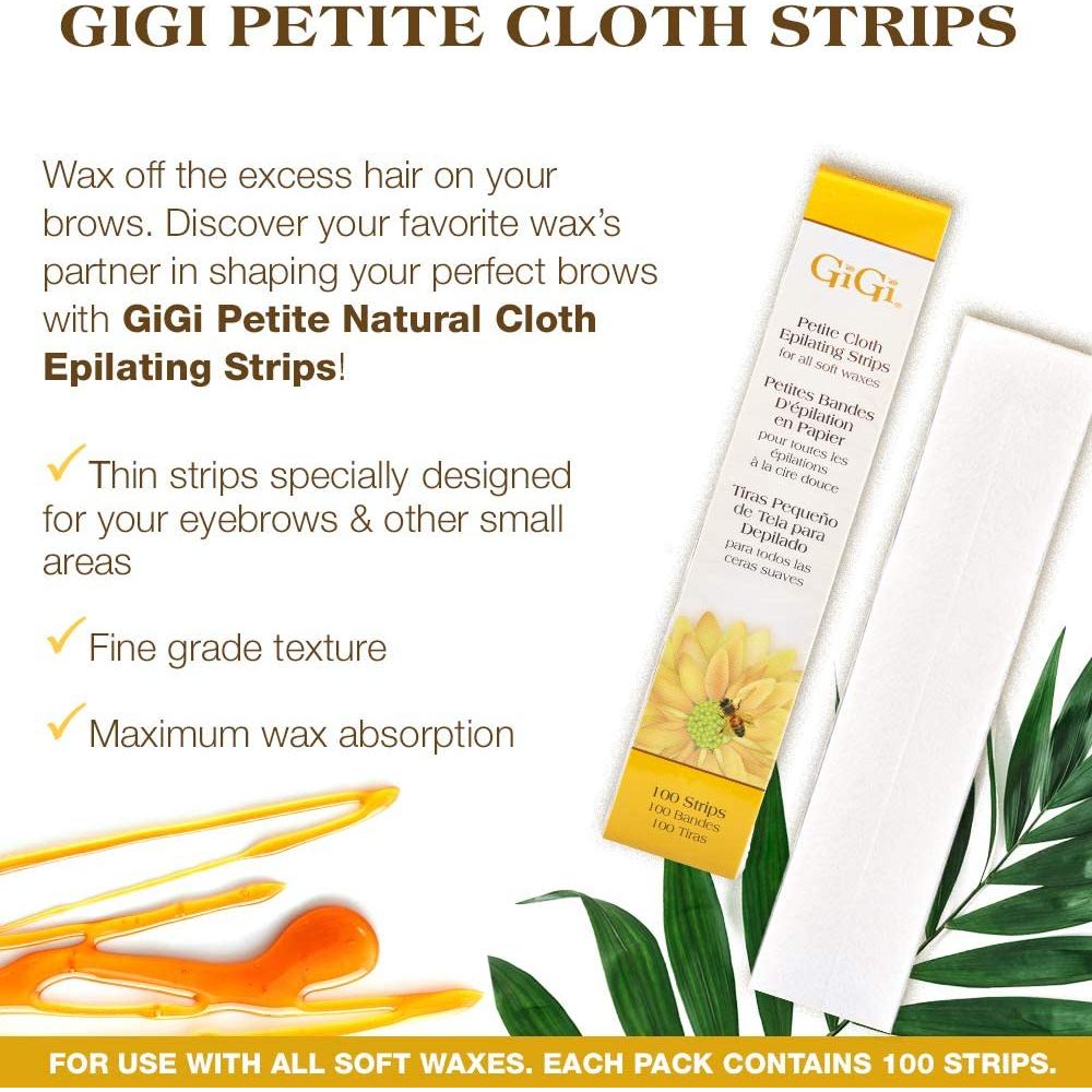 Tiras de Cera GiGi para Depilación - 100 Tiras Pequeñas