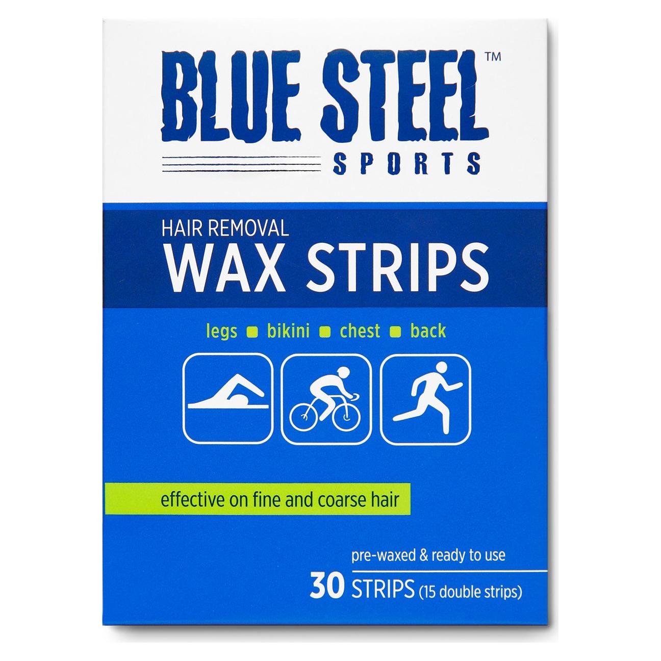 Tiras de Cera para Depilación Blue Steel Sports - 30 Unidades