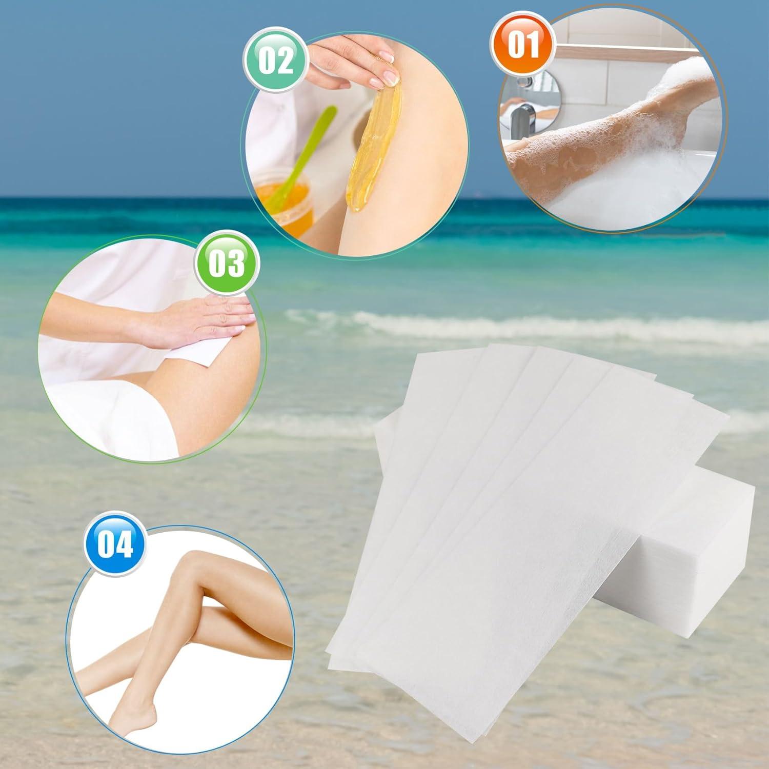 100 Tiras de Papel de Cera GAADSKCER 7x20 cm Depilación