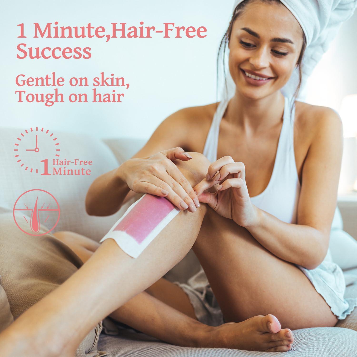 Tiras de Cera Depilatoria WaxPro - 60 Unidades, Rosa