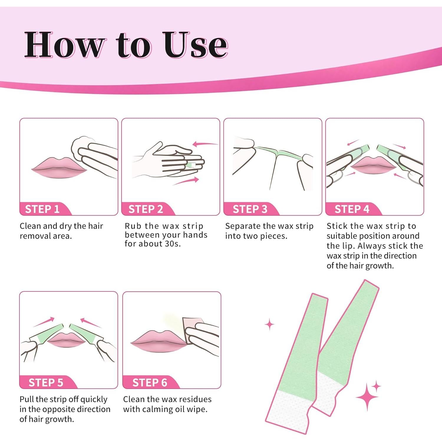 Kit de Ceras Faciales Beauty7 - 20 Tiras + 4 Toallitas Calmantes