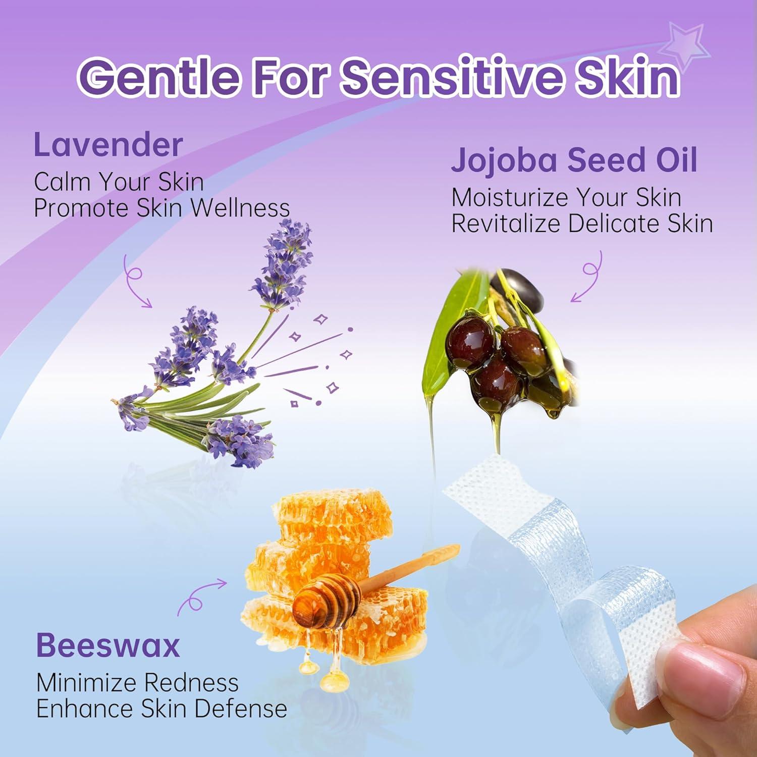 Kit de Cintas de Cera para Labios LAWINK - 40 Cintas + 4 Toallitas