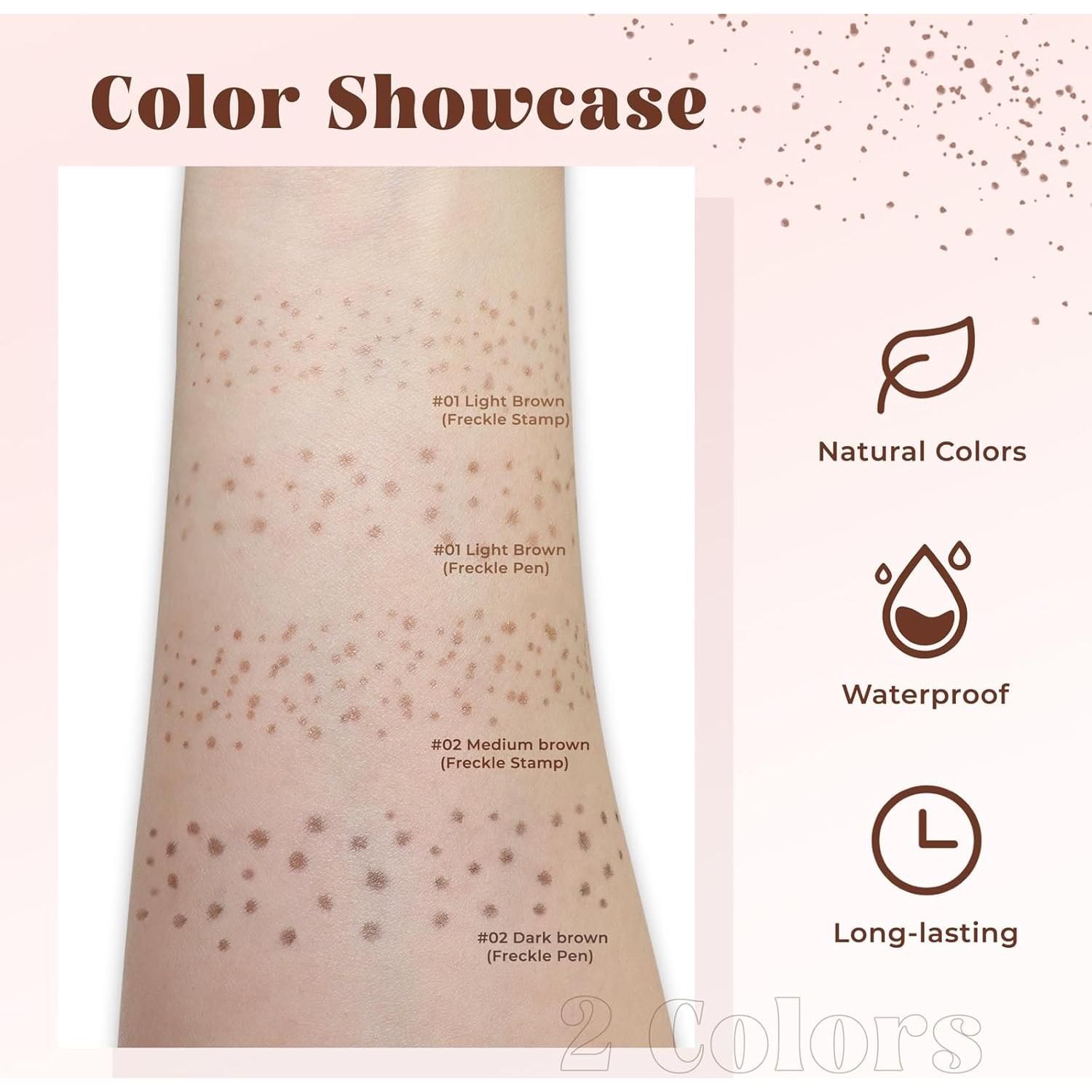 Juego de 2 bolígrafos de maquillaje de pecas - Sello y delineador