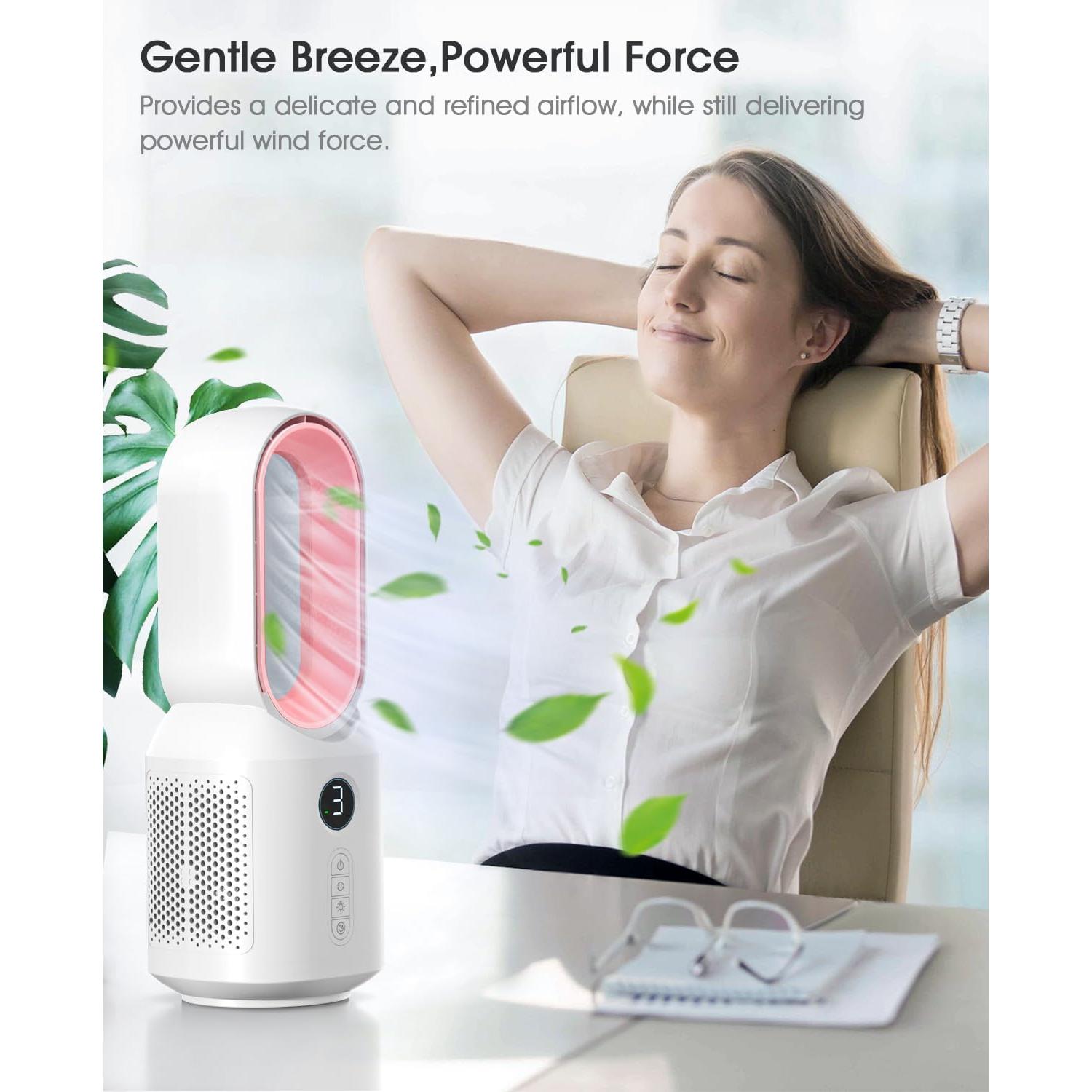 Ventilador de escritorio Let'me oscilante 106° 3 velocidades LED