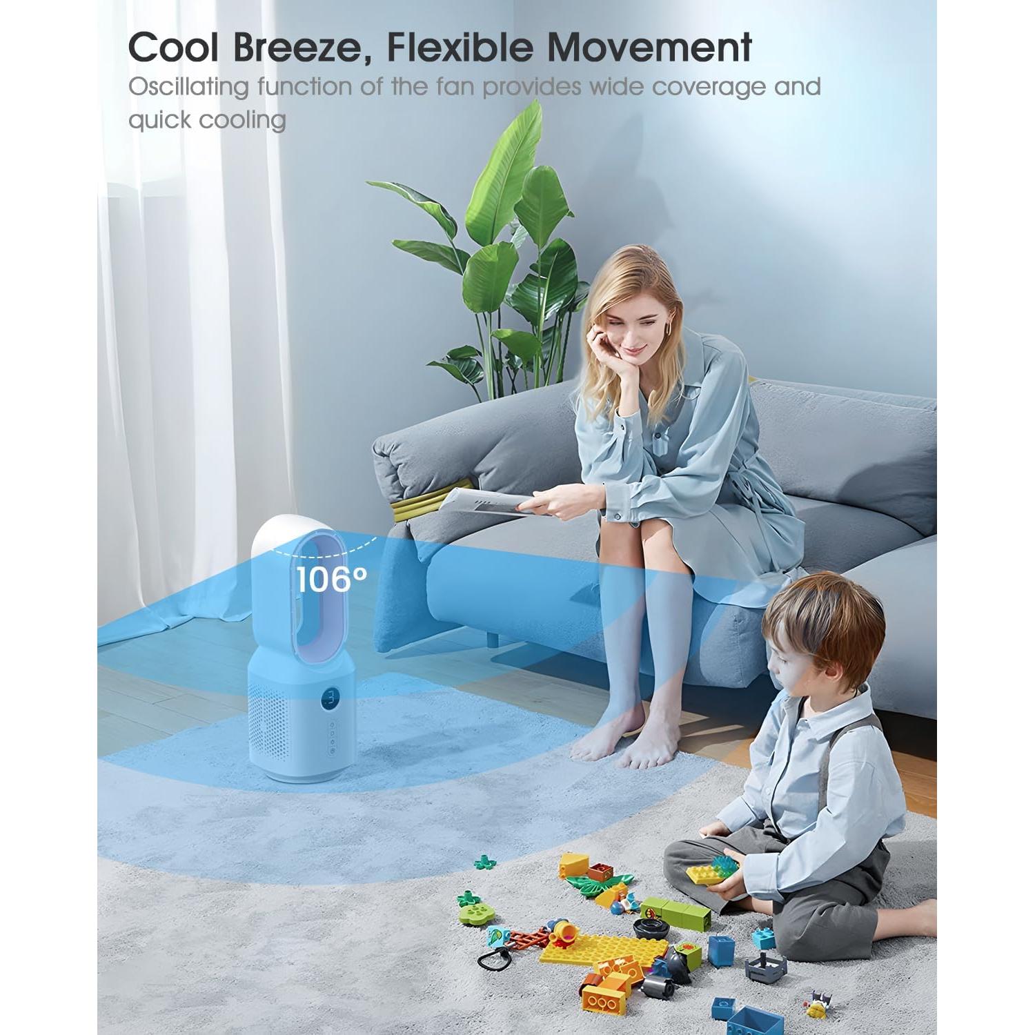 Ventilador de escritorio Let'me oscilante 106° 3 velocidades LED