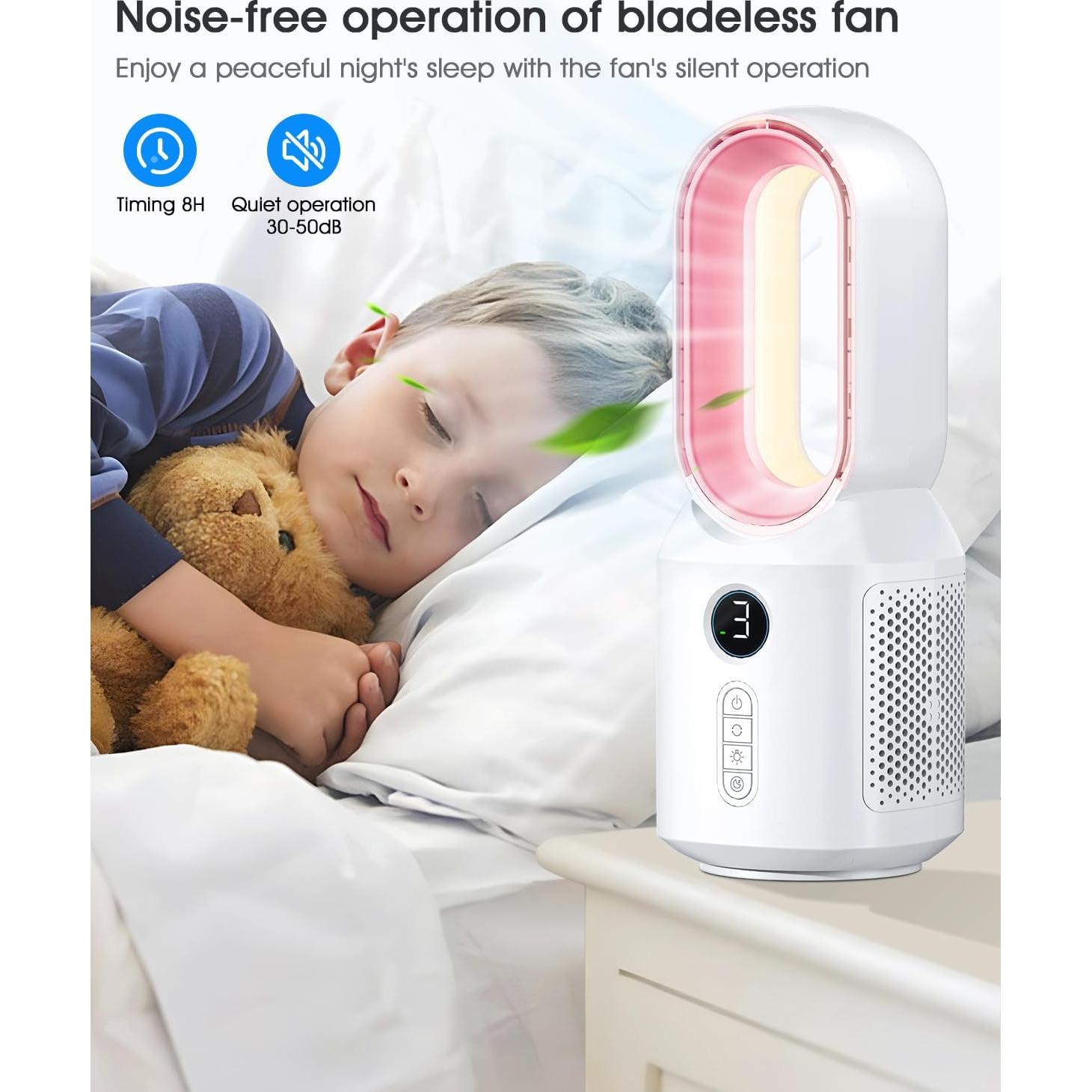 Ventilador de escritorio Let'me oscilante 106° 3 velocidades LED