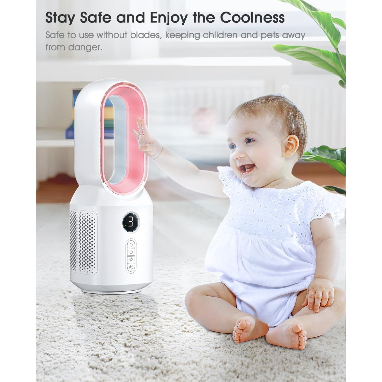 Ventilador de escritorio Let'me oscilante 106° 3 velocidades LED