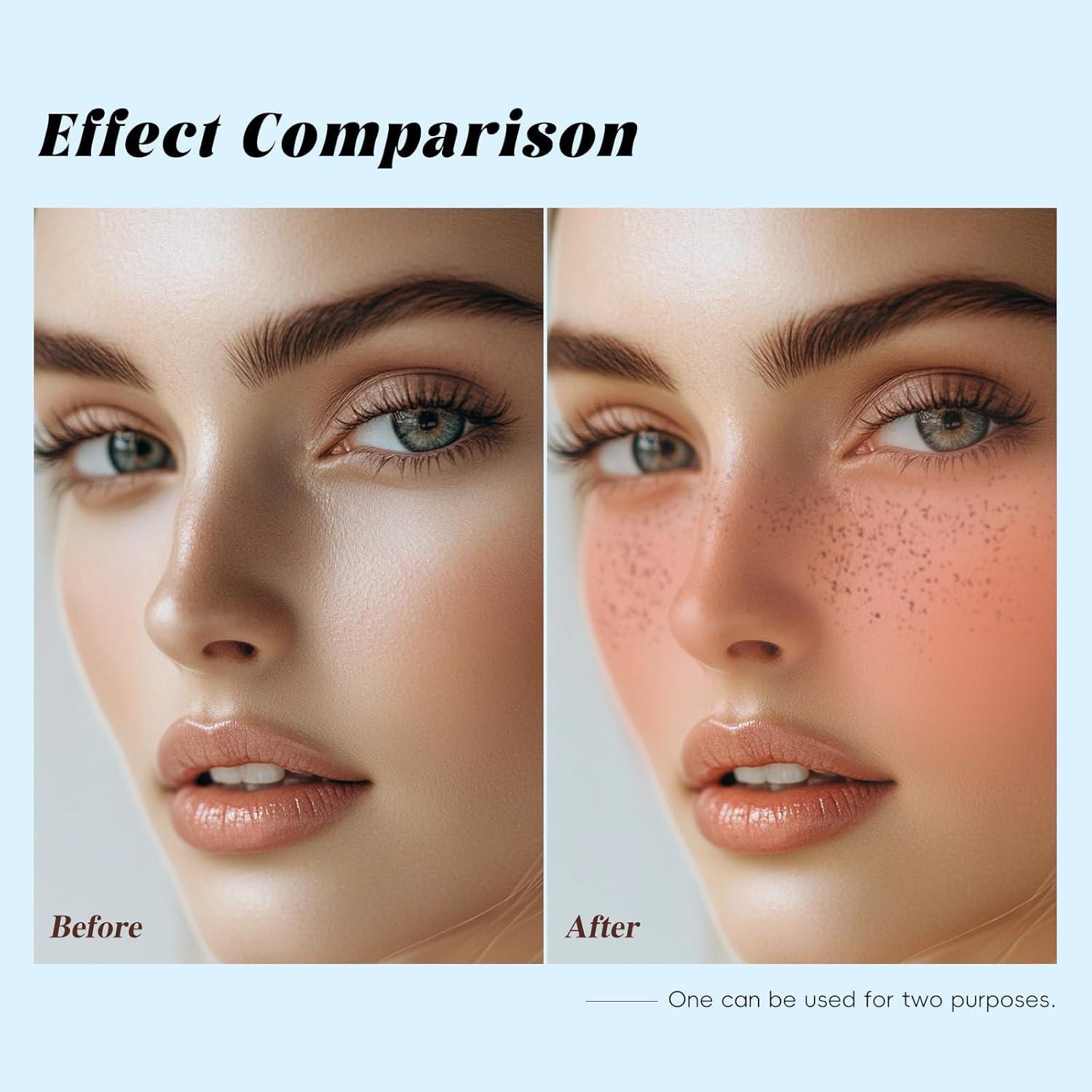 Bolígrafo de Maquillaje 2 en 1 Funtigee - Pecas Marrón Claro y Rubor Rosa Suave