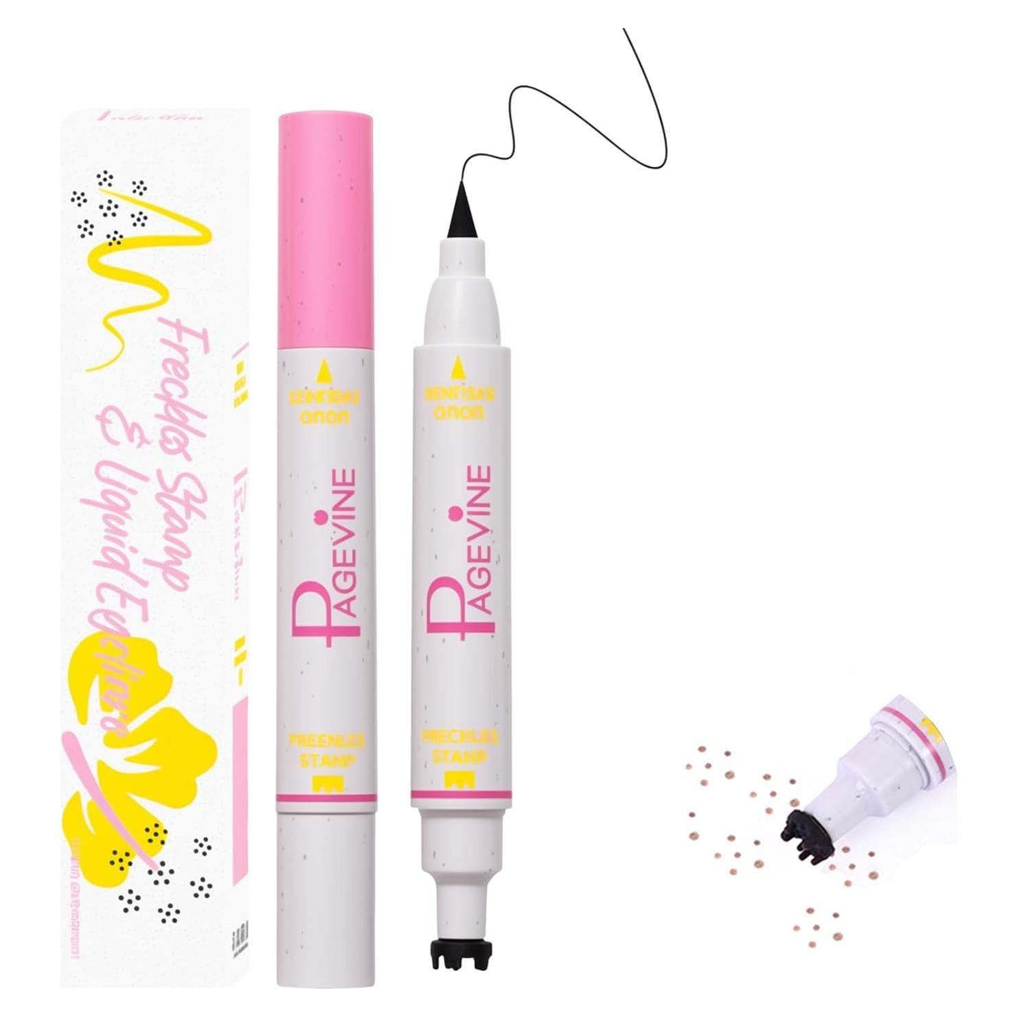 Bolígrafo 2 en 1 de Pecas y Delineador Negro Liopif