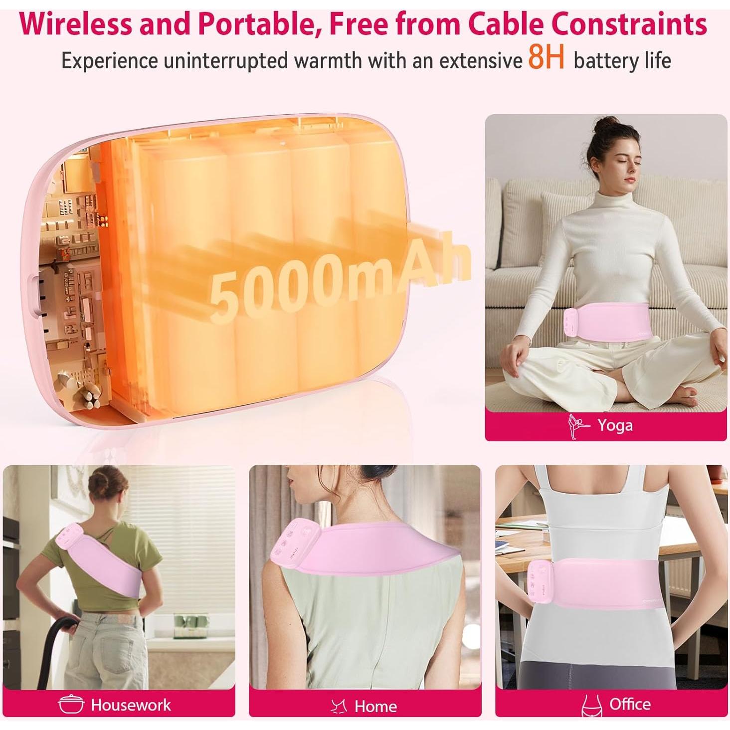 Almohadilla Calentadora Inalámbrica CYFERUY 5000mAh para Calambres Menstruales