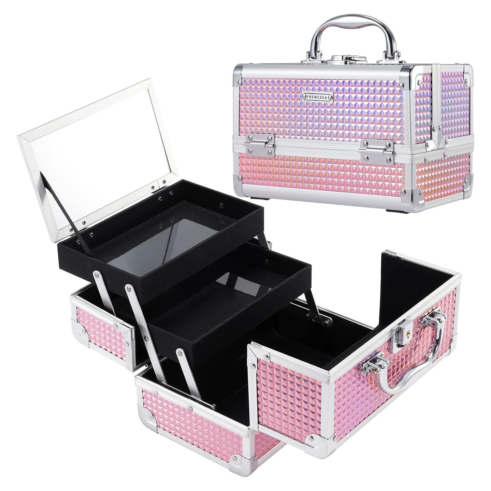 Estuche de Maquillaje Portátil Frenessa Rosa Brillante 23x15x15cm