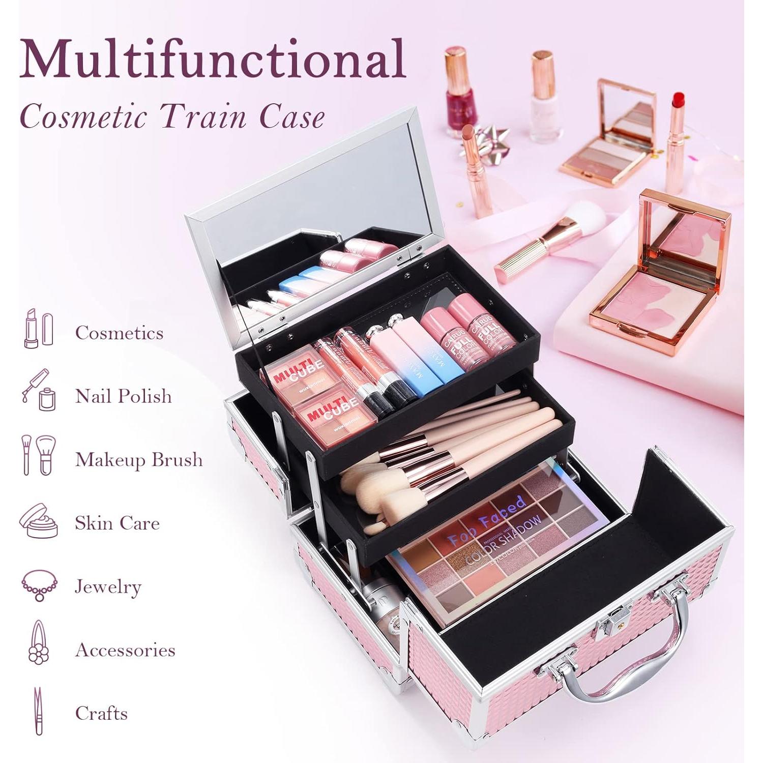 Estuche de Maquillaje Portátil Frenessa Rosa Brillante 23x15x15cm