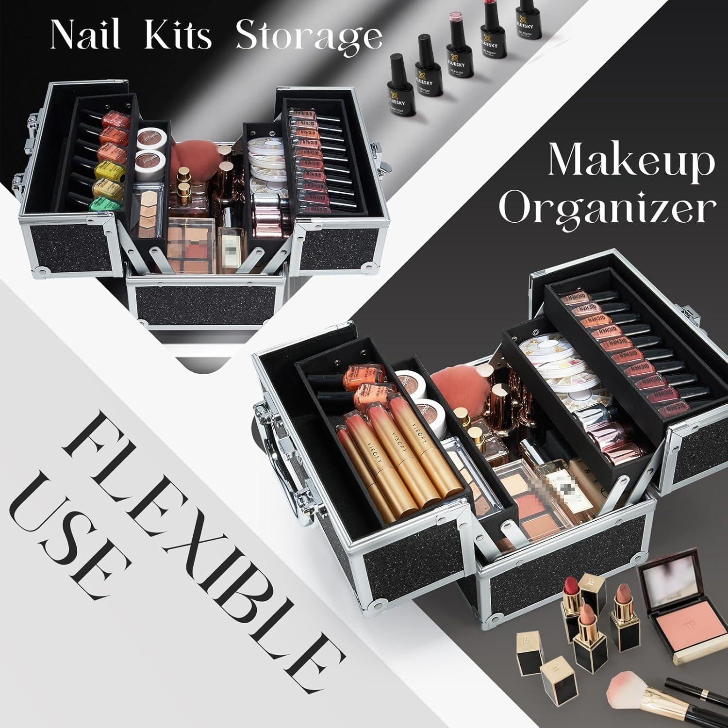 Estuche de Maquillaje Portátil Frenessa Negro 22.5x16x17 cm