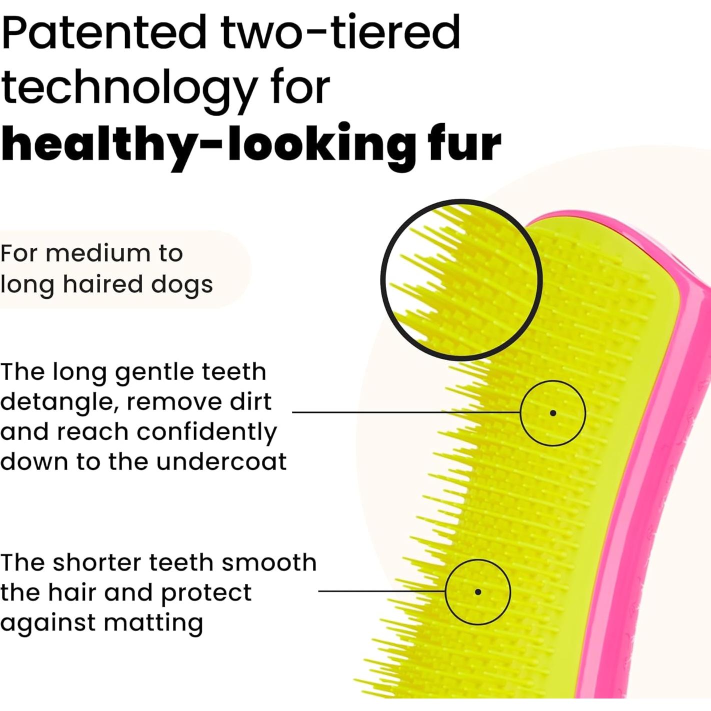 Cepillo Desenredante Pet Teezer Tangle Teezer Grande Rosa Amarillo