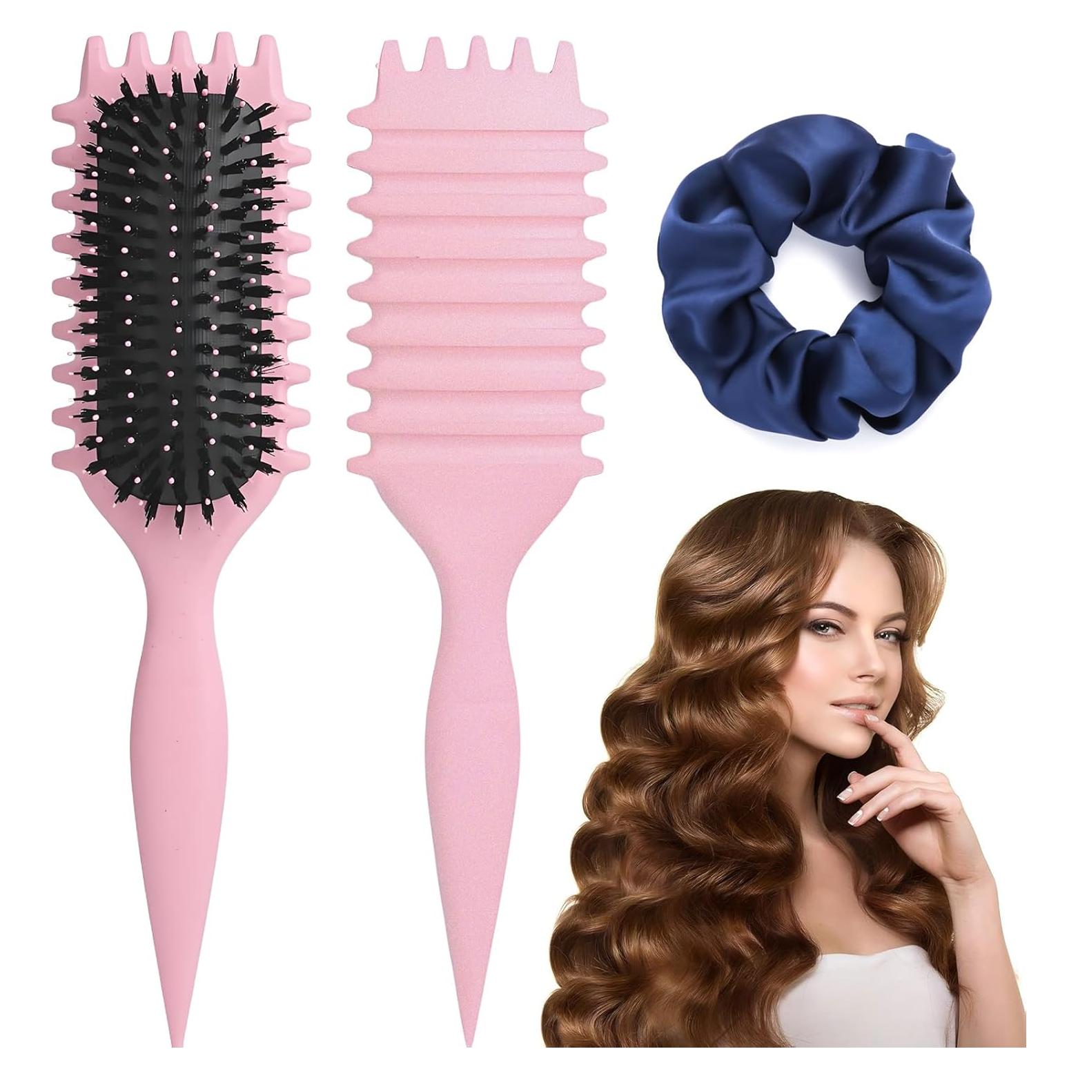 Cepillo Definidor de Rizos PSTHOW Rosa para Cabello Rizado
