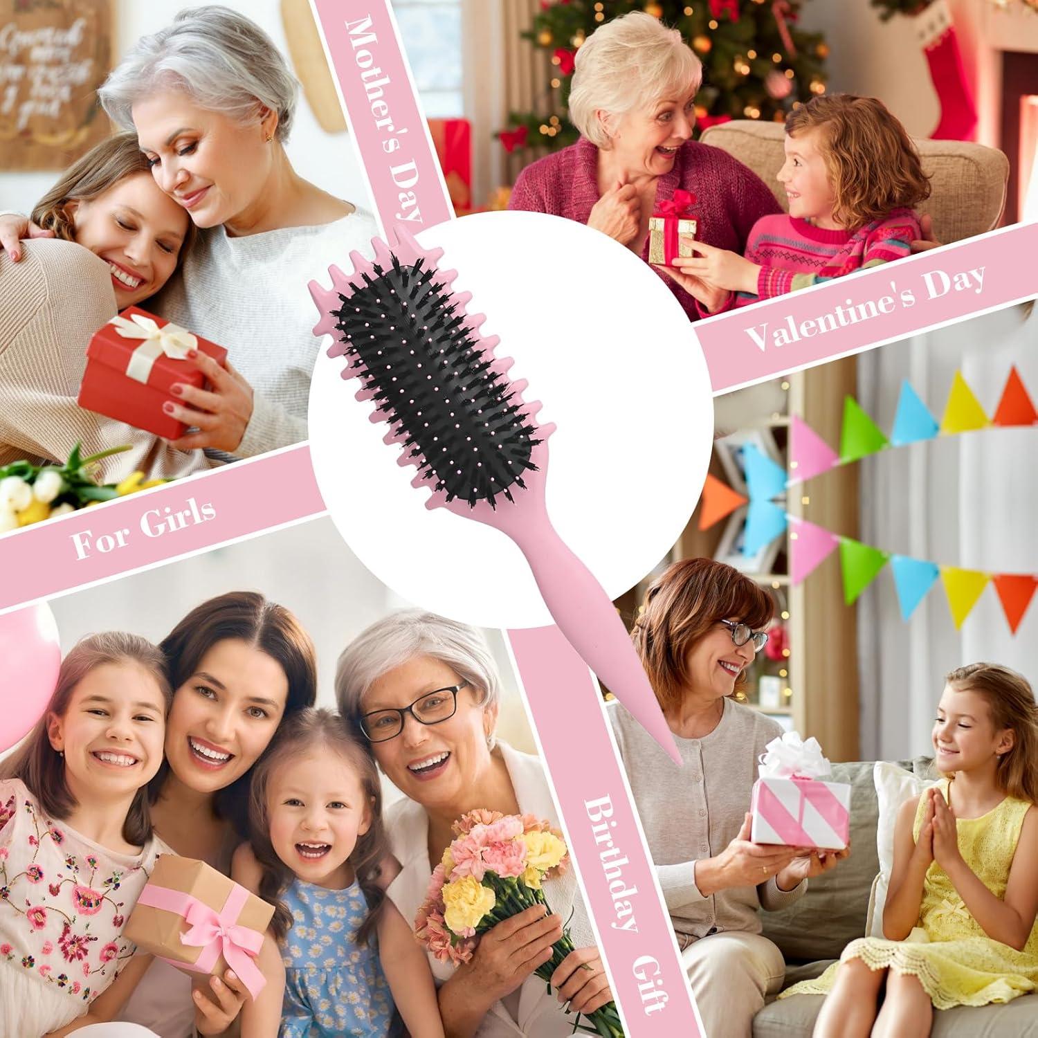 Cepillo Definidor de Rizos PSTHOW Rosa para Cabello Rizado