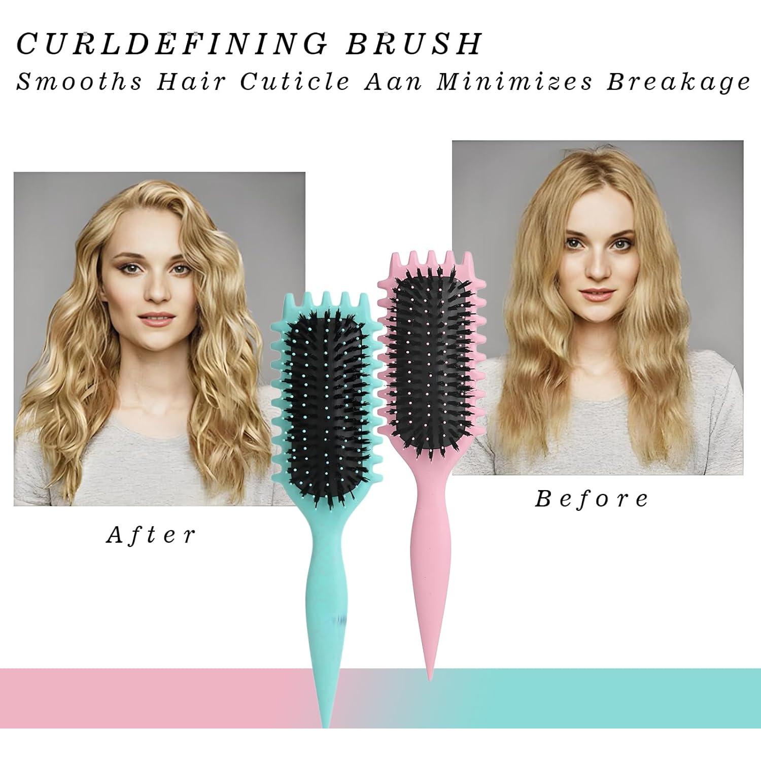 Cepillo Definidor de Rizos PSTHOW Rosa para Cabello Rizado