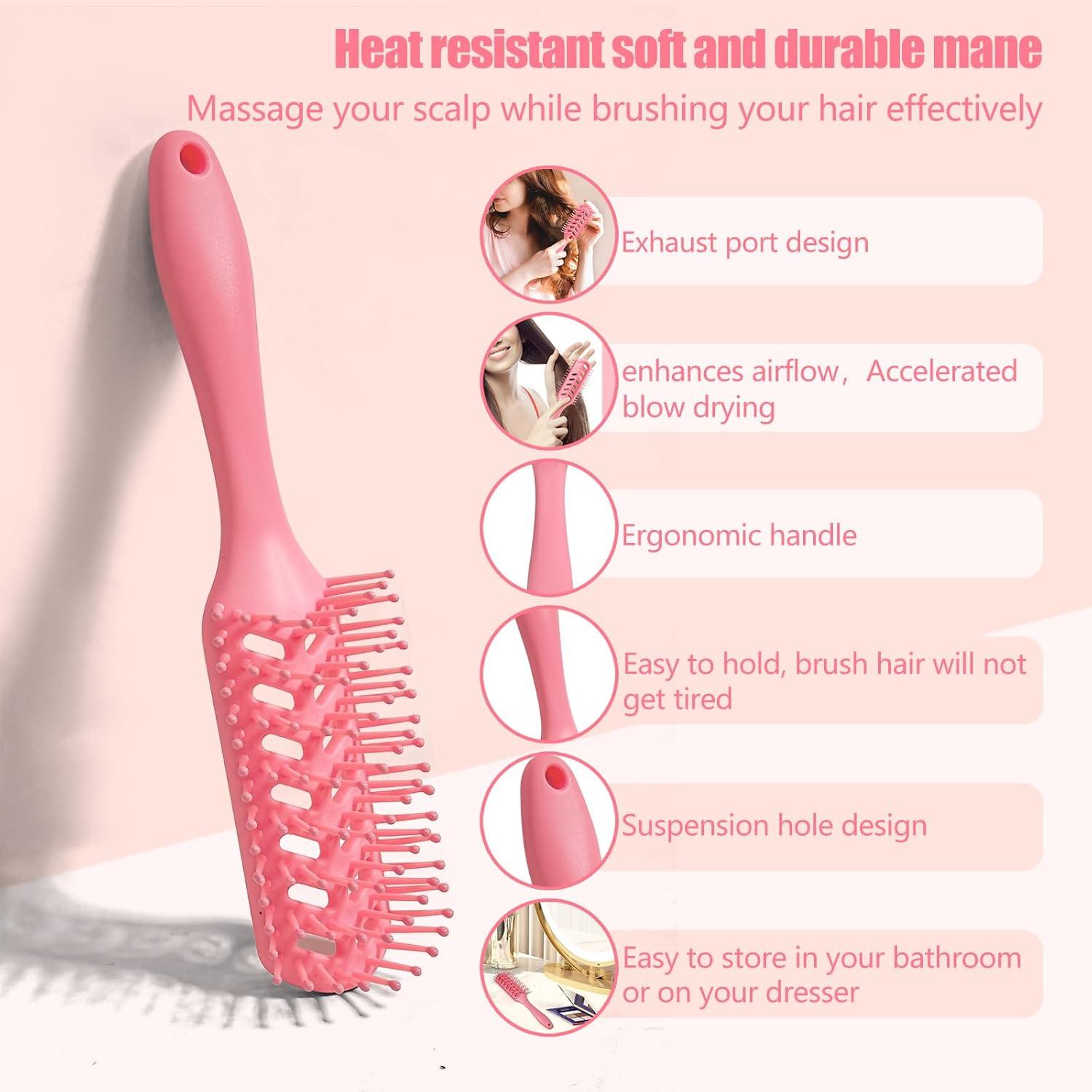 Cepillo Desenredante KUWA para Cabello Rizado y Lacio - Rosa