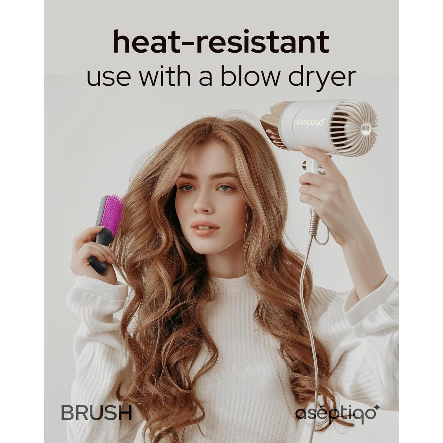 Cepillo Desenredante Aseptiqo Compacto Resistente al Calor