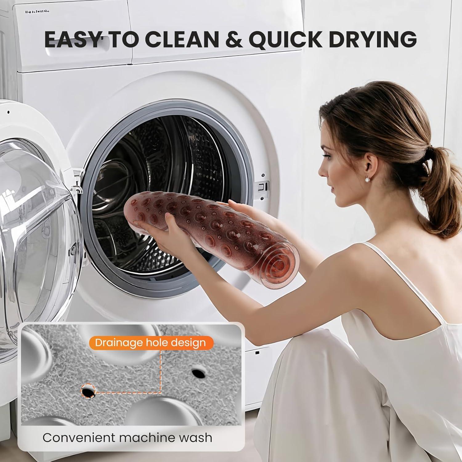 Alfombrilla Antideslizante Krussier 99x41 cm Negra Lavable