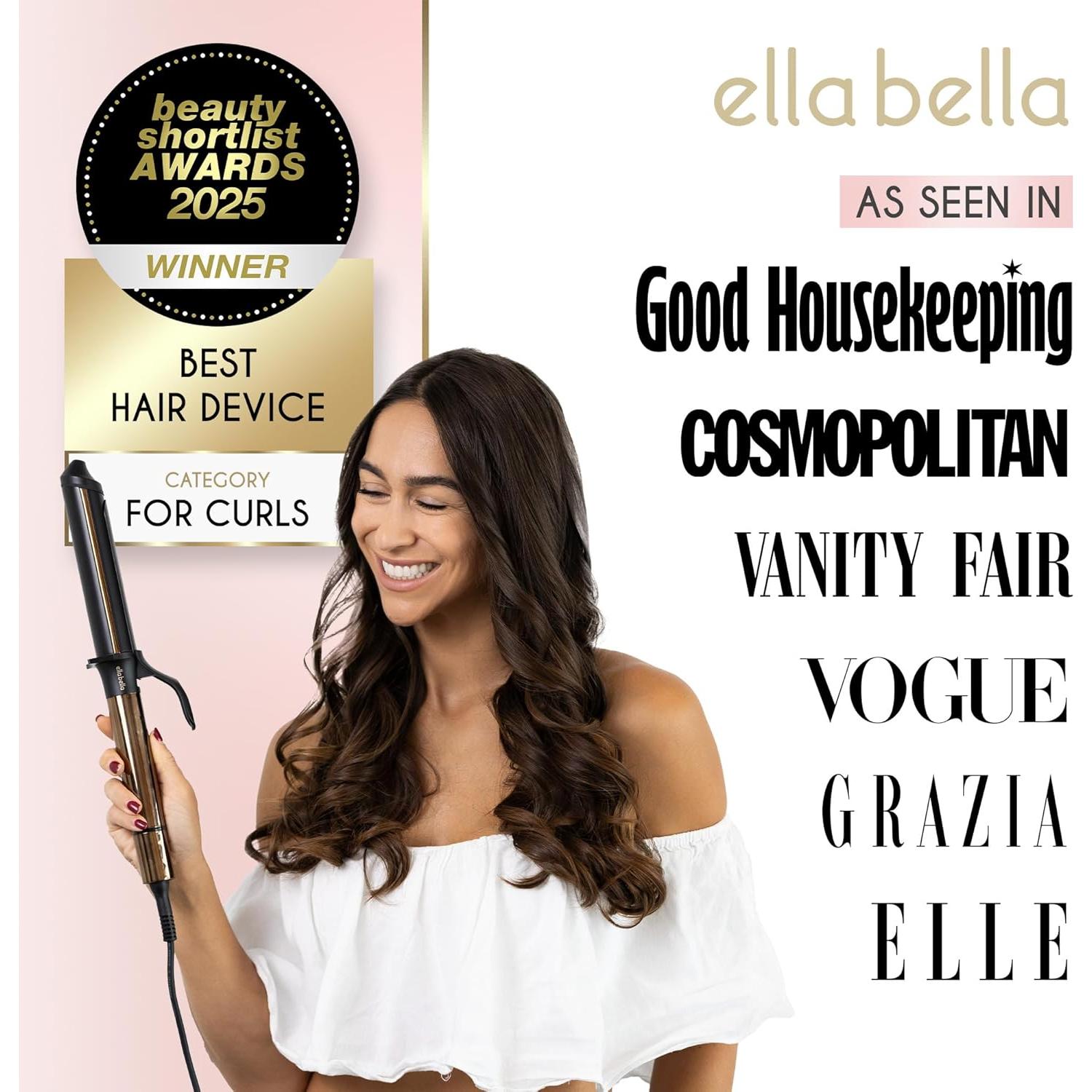 Rizador de Cabello ELLA BELLA 1 Pulgada Cerámica Profesional