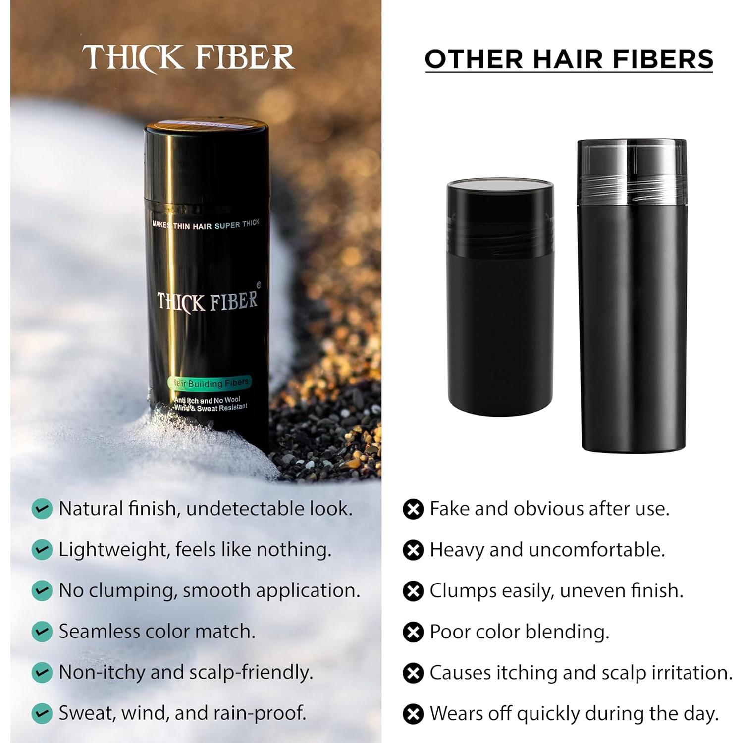 Fibras Gruesas para Cabello Fino Marrón Medio 25g - Relleno Natural